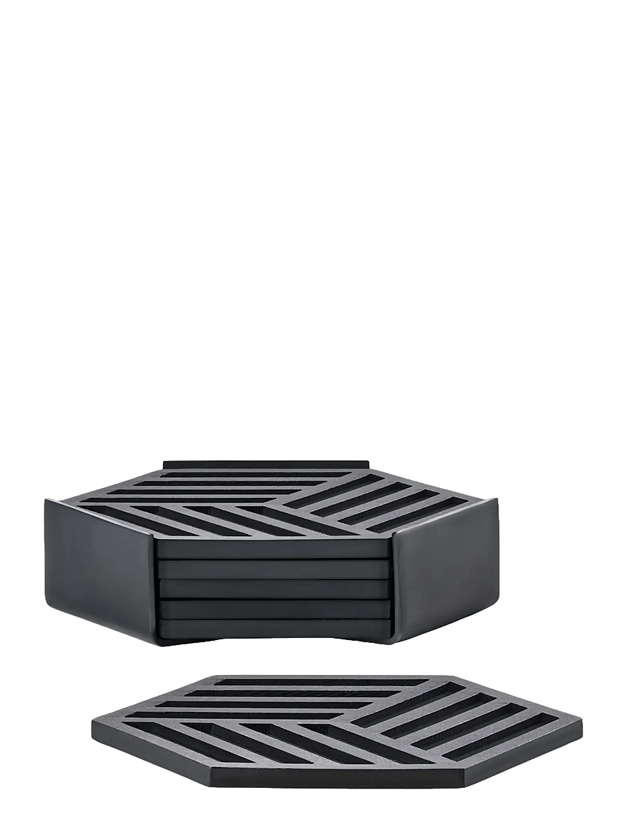 Zone Denmark - Coasters Hexagon 6 pcs - glasuntersetzer - black - 1