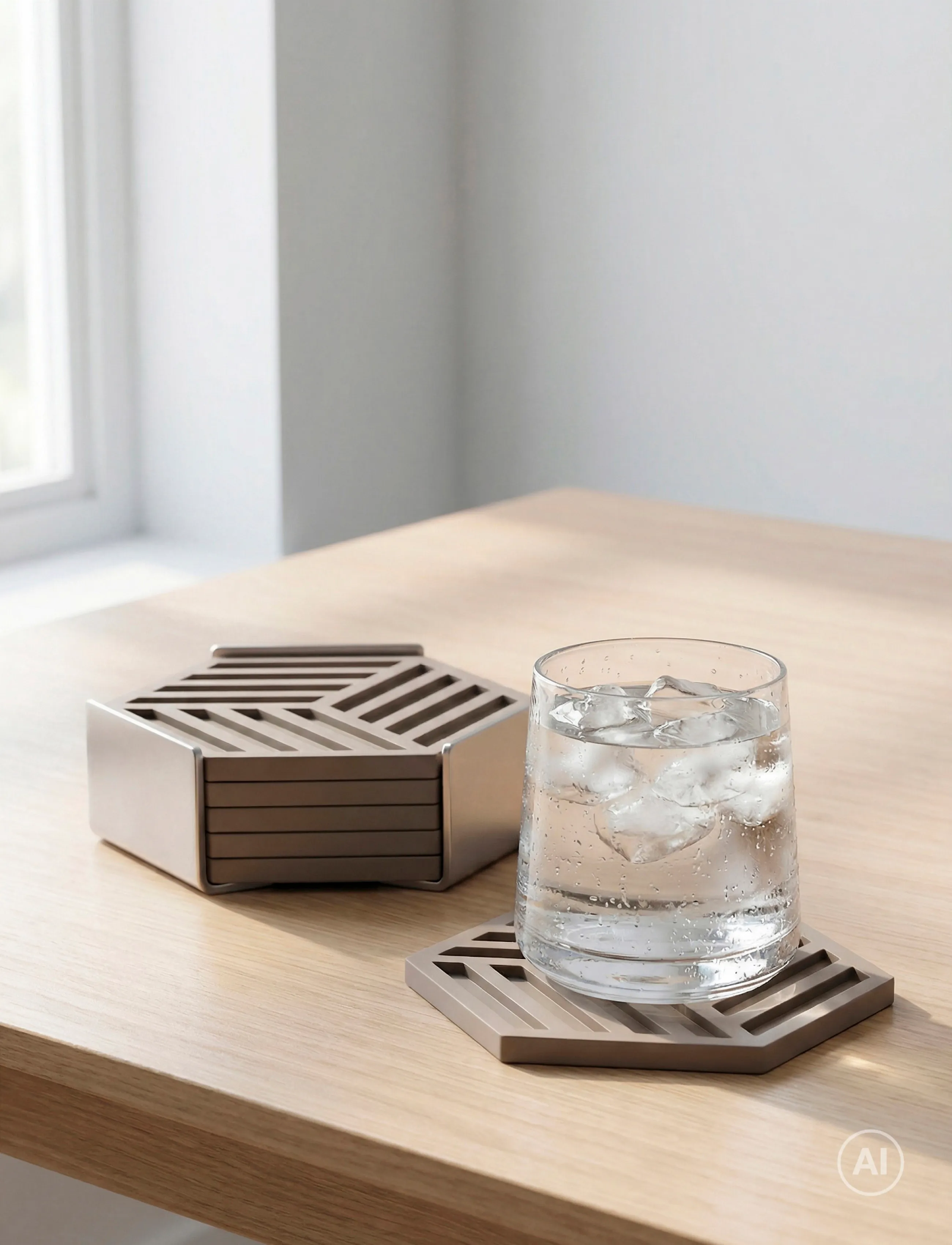 Zone Denmark - Coasters Hexagon 6 pcs - glasuntersetzer - black - 0