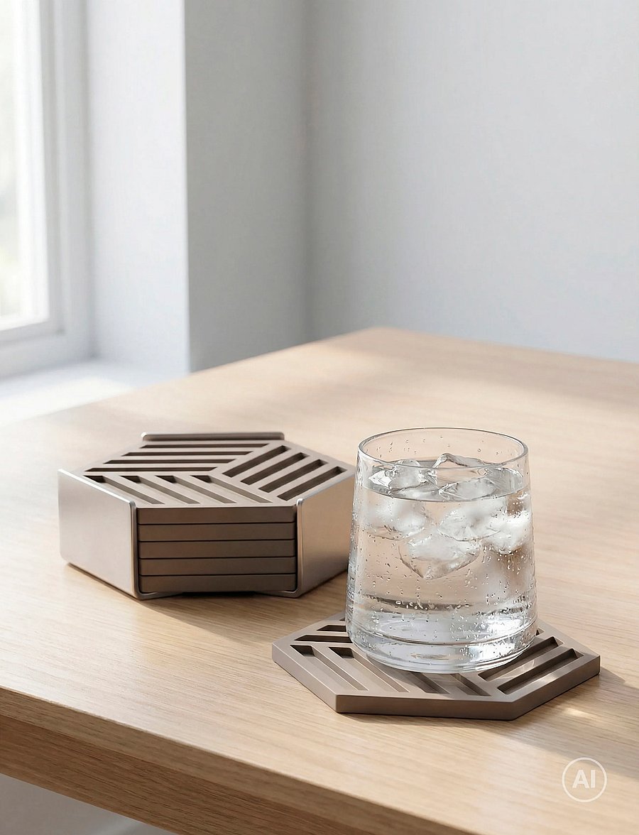 Zone Denmark - Coasters Hexagon 6 pcs - glasuntersetzer - black - 0