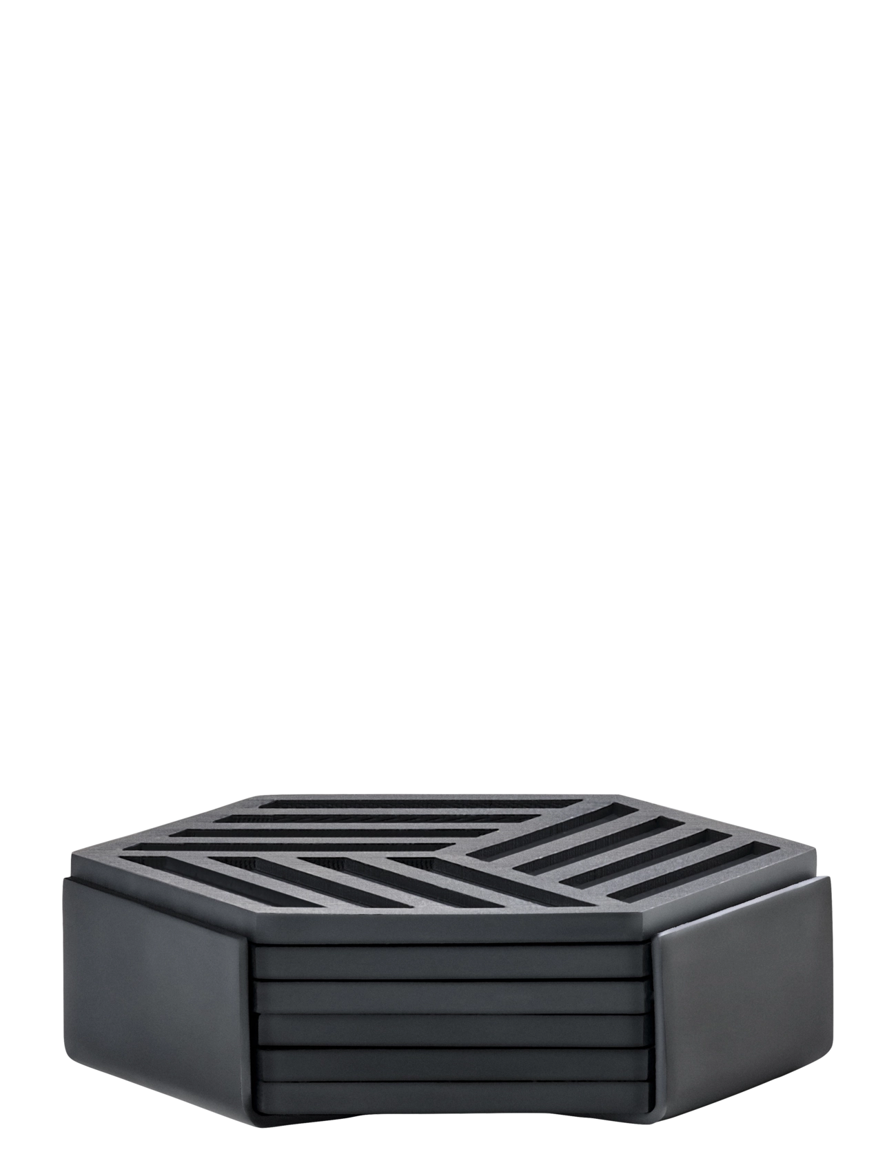 Zone Denmark - Coasters Hexagon 6 pcs - glasuntersetzer - black - 2
