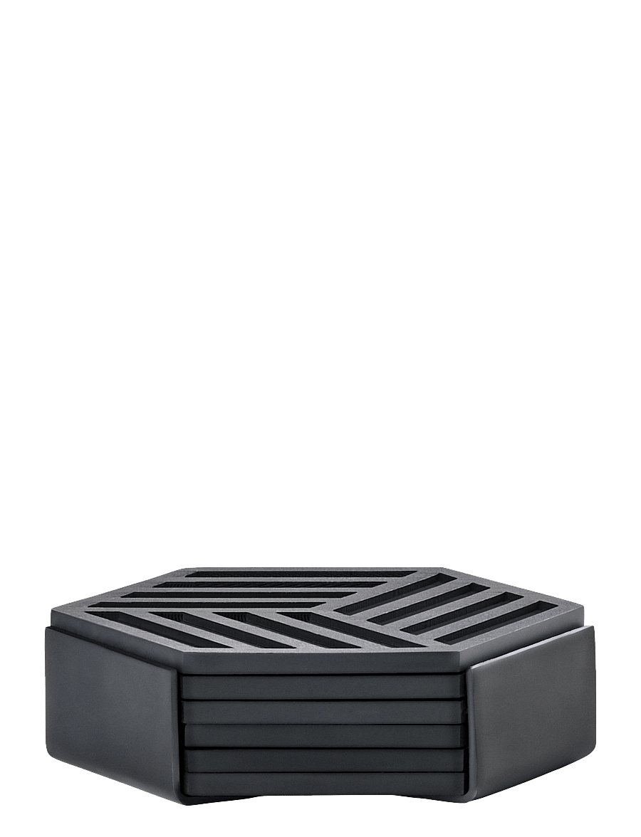 Zone Denmark - Coasters Hexagon 6 pcs - glasuntersetzer - black - 2