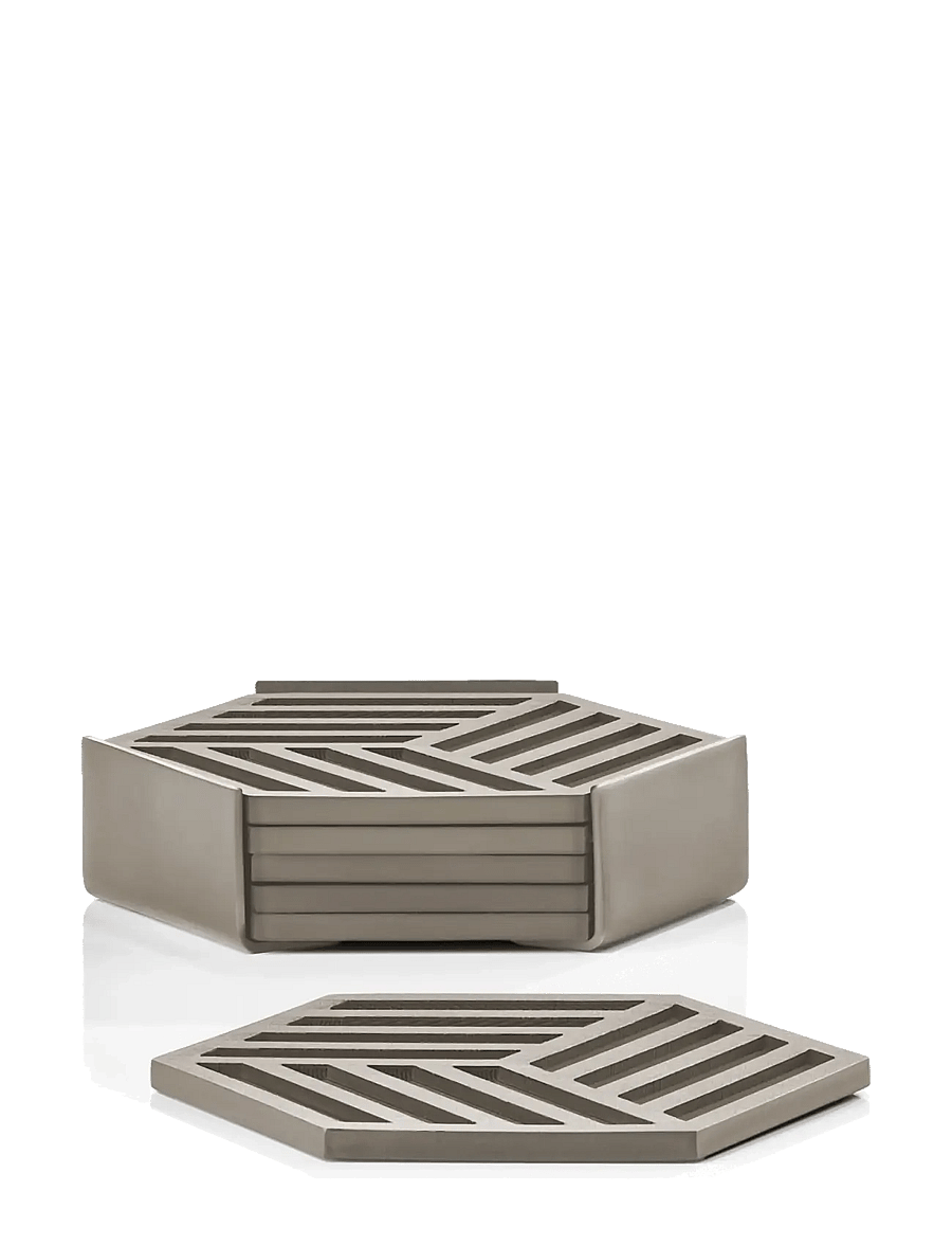 Zone Denmark - Coasters Hexagon 6 pcs - glasuntersetzer - brown - 1