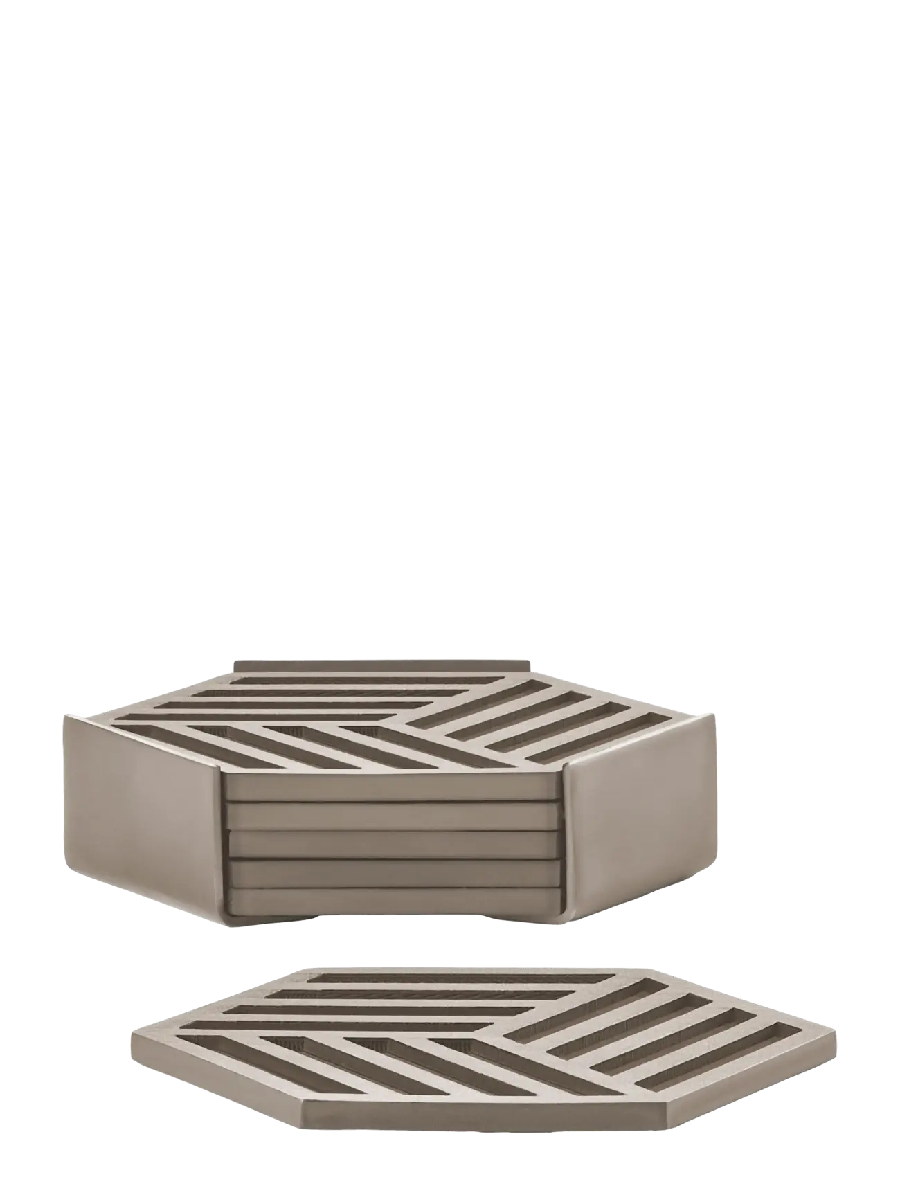 Zone Denmark - Coasters Hexagon 6 pcs - glasuntersetzer - brown - 2