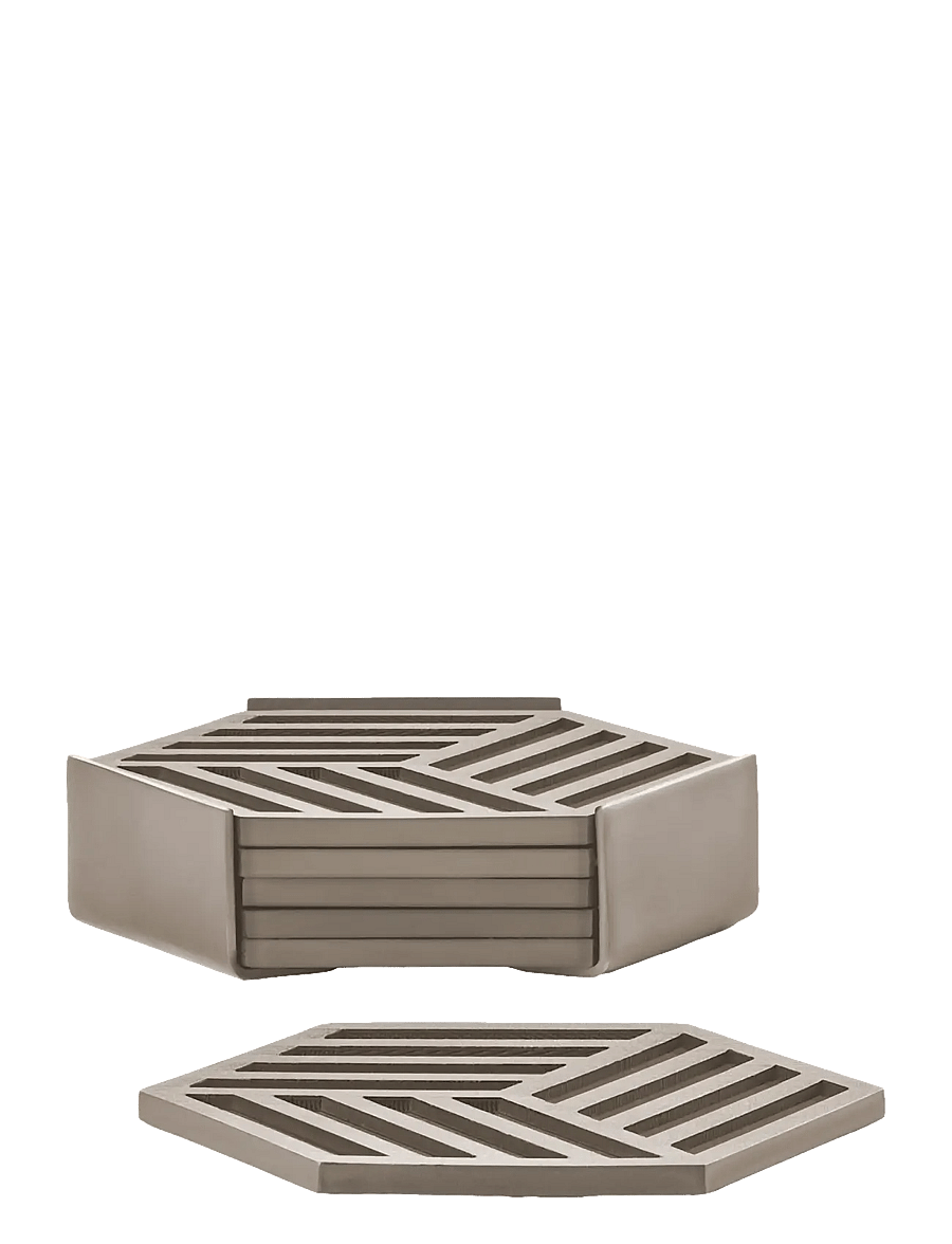 Zone Denmark - Coasters Hexagon 6 pcs - glasuntersetzer - brown - 2