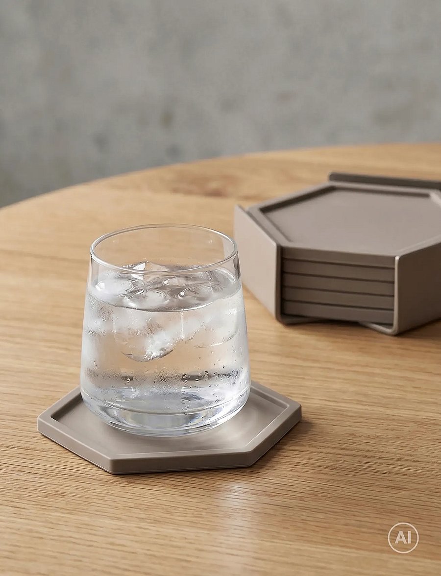 Zone Denmark - Coasters Bold 6 pcs - glasuntersetzer - black - 0