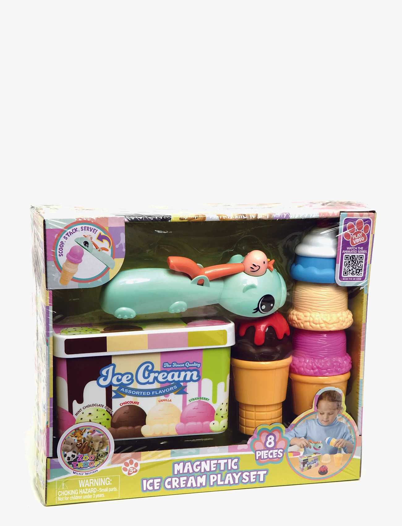 Zoo Troop - ZOO TROOP Magnetic Ice Cream Set - legemad & legekager - multicolor - 1