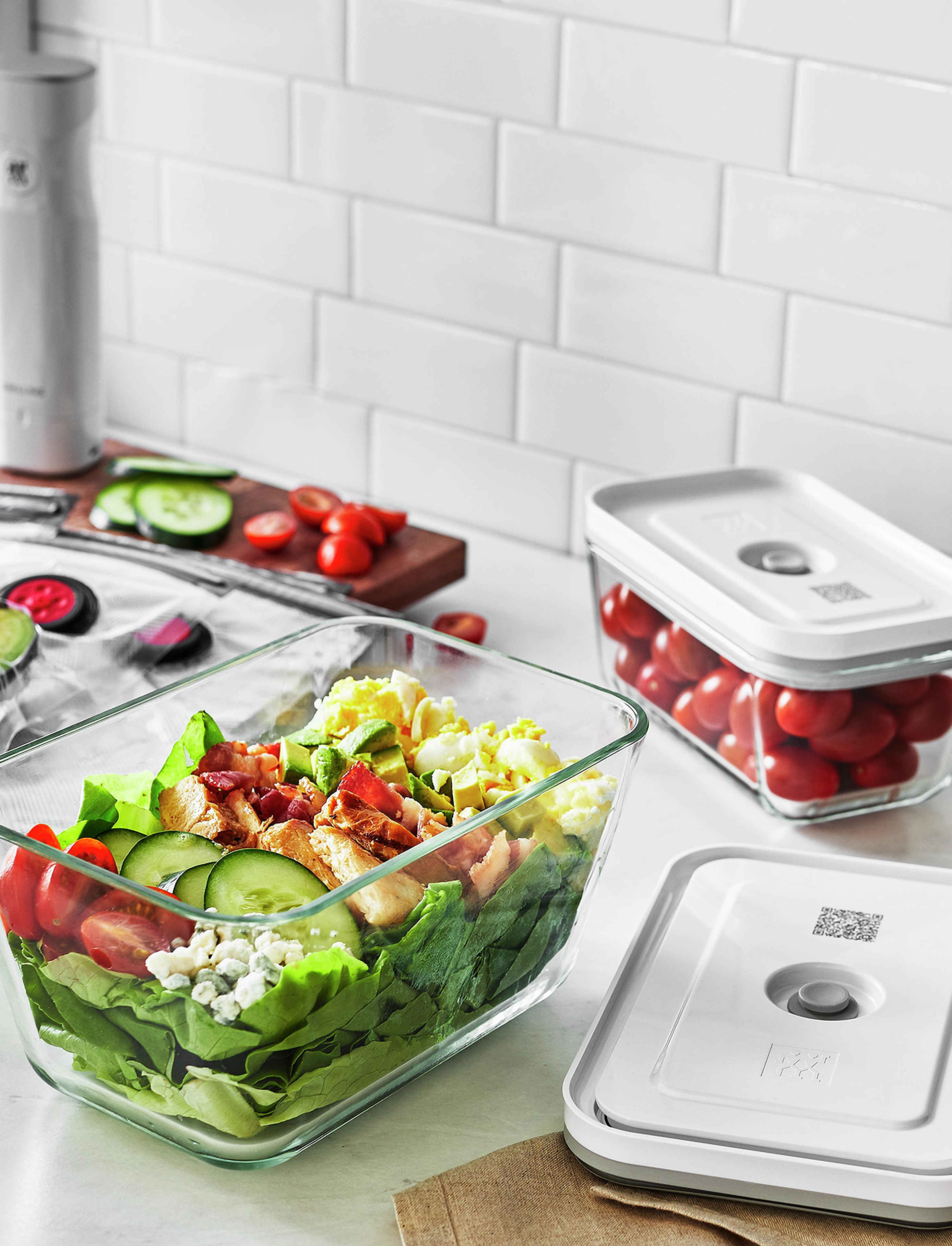 Zwilling Fresh & Save, Vakuumbeholder L Grå Glas, One Size, Kitchen Storage, Nackt - Boxes Containers, Homeware