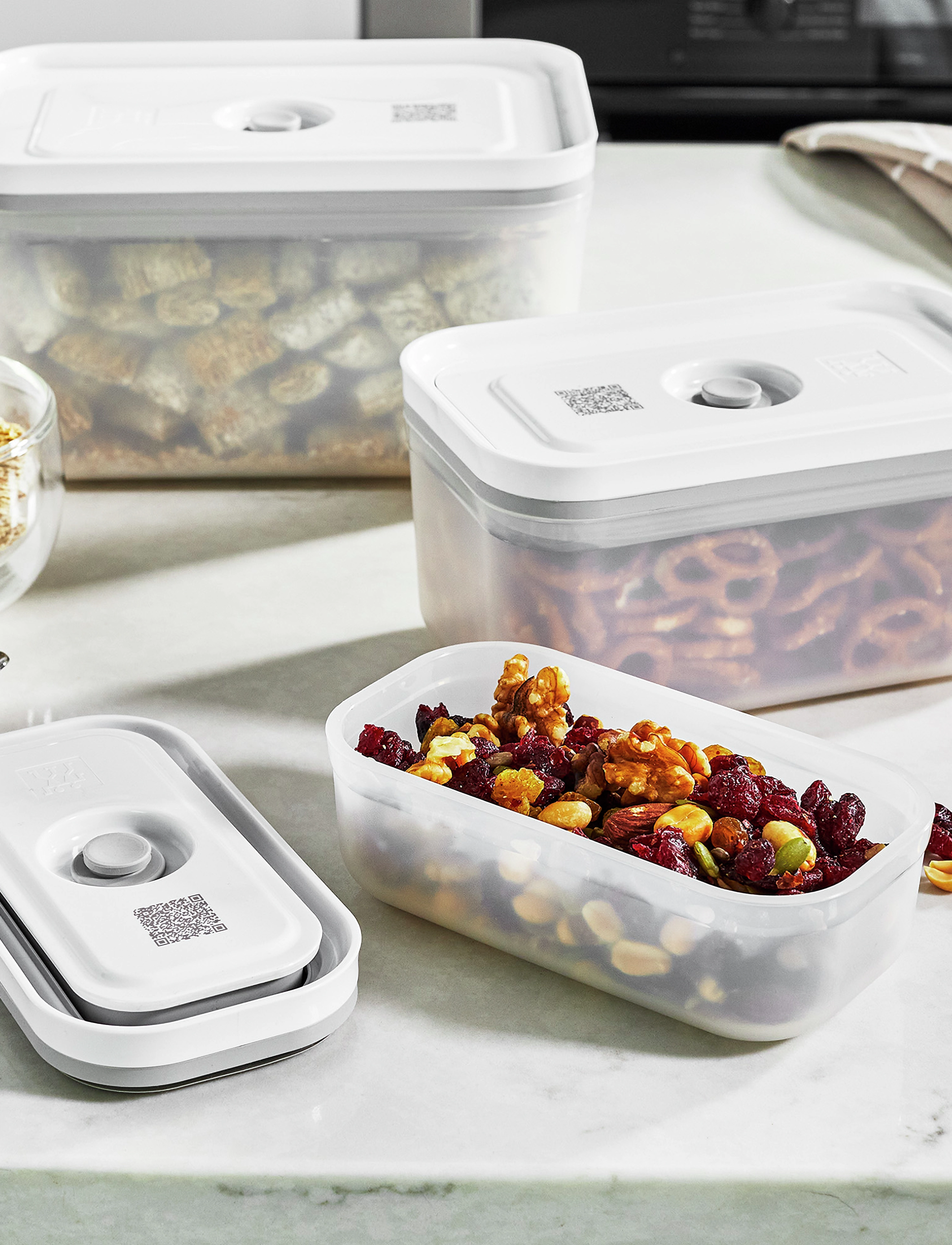 Zwilling - Fresh & Save, Vacuum box set S/M/L / 3-p, plastic - pakowarki próżniowe - semitransparent-grey - 3