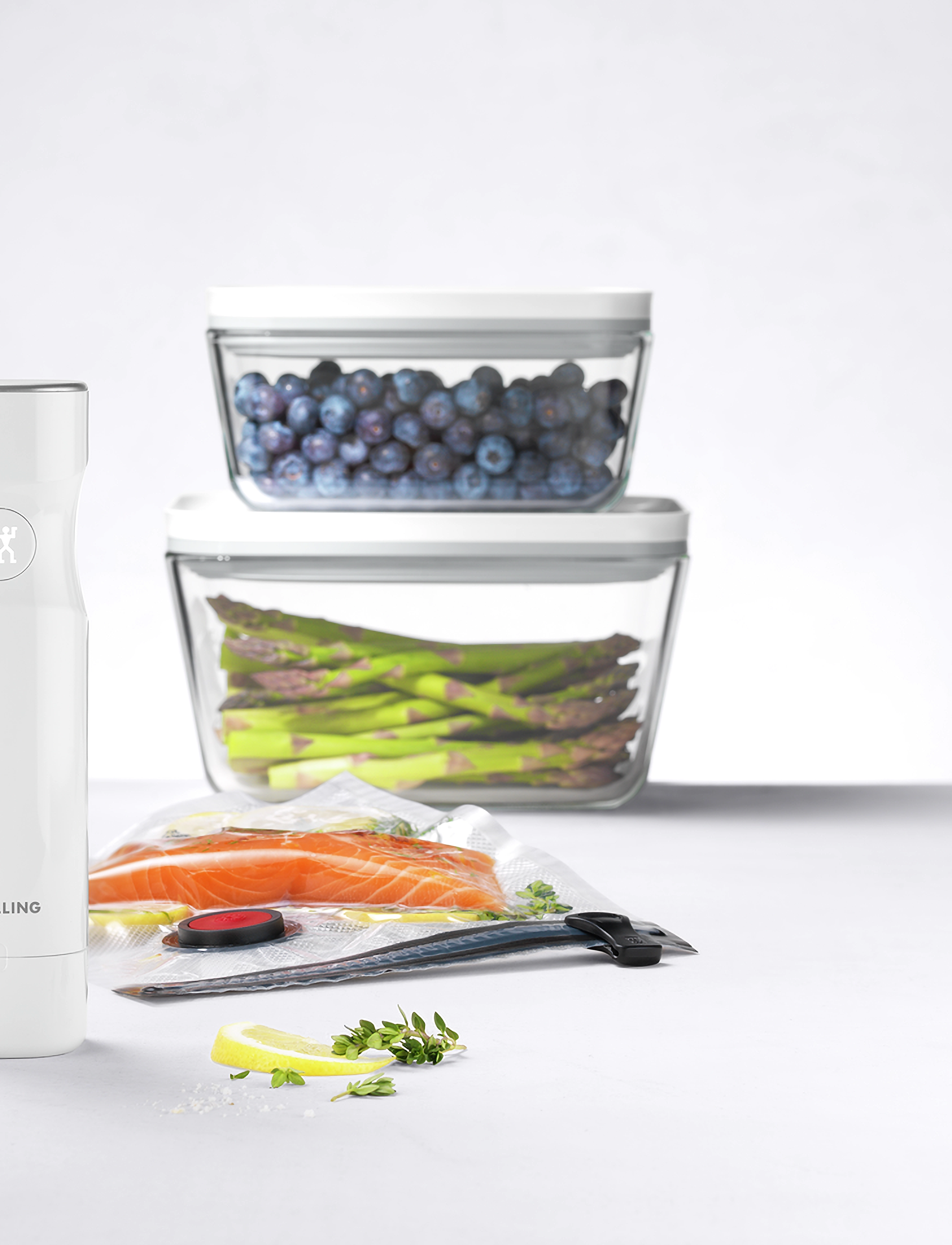 Zwilling Fresh & Save, Vakuum Startpakke Glas Hvid, 29.5X15.3X28.3 cm, Kitchen Storage, Weiß - Boxes Containers, Homeware
