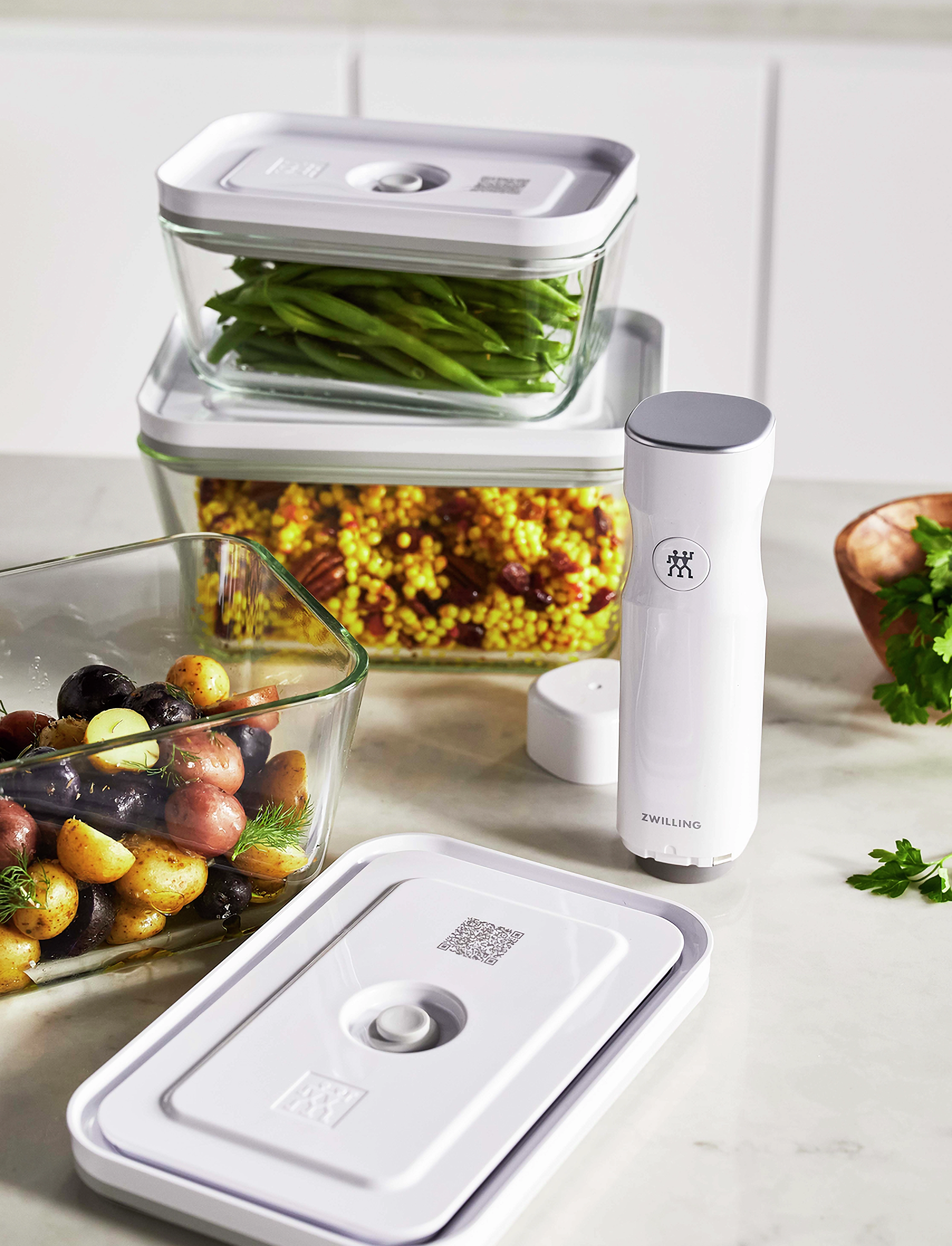 Zwilling Fresh & Save, Vak.bokssæt S/M/L Grå Glas, One Size, Kitchen Storage, Nackt - Boxes Containers, Homeware