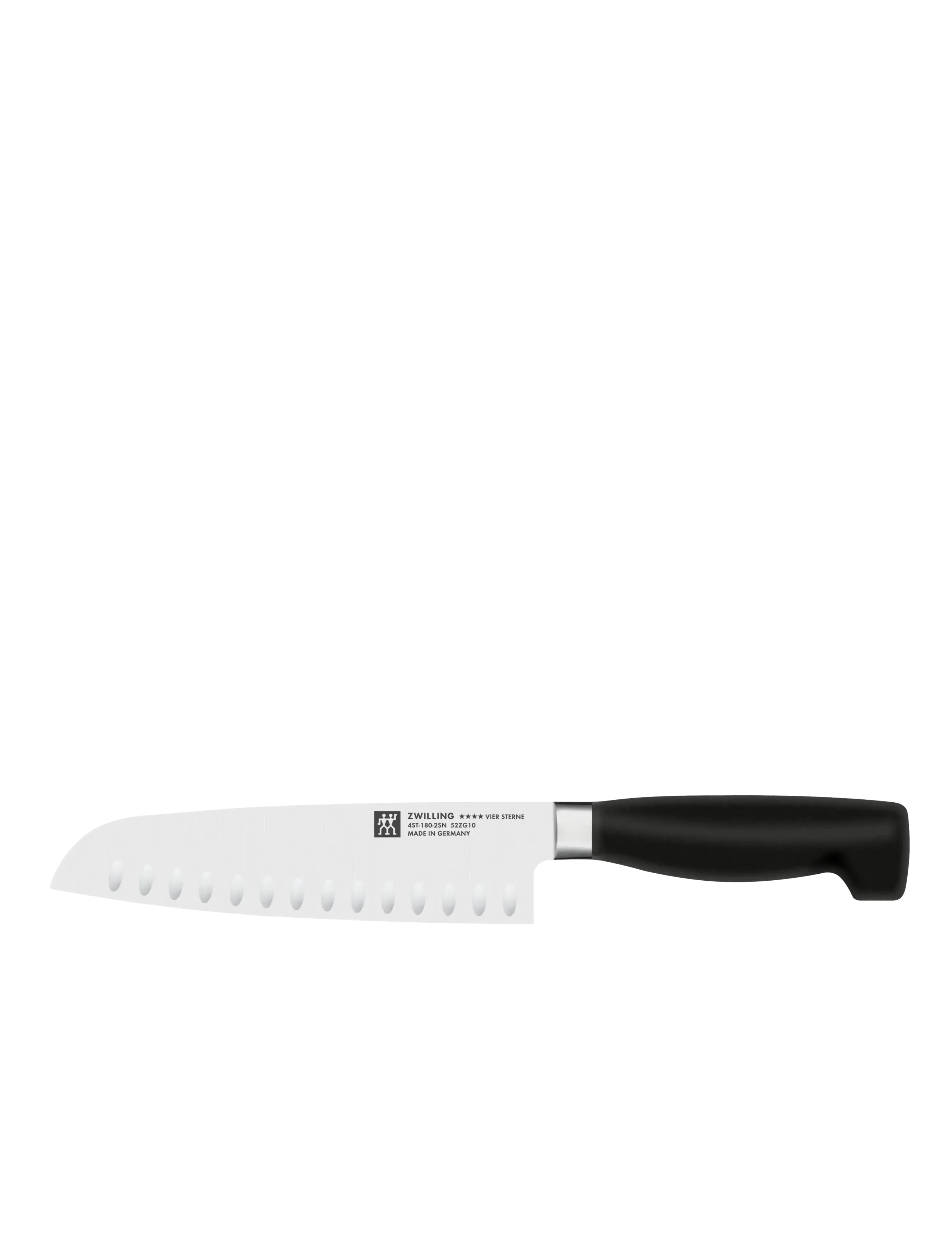 Santoku Japansk kockkniv Four Star 18 cm med olivslipning - BLACK