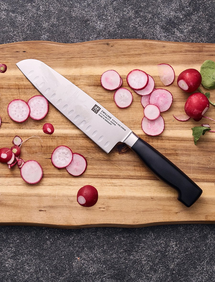 Zwilling - Santoku Japansk kockkniv Four Star 18 cm med olivslipning - santoku messer - black - 3