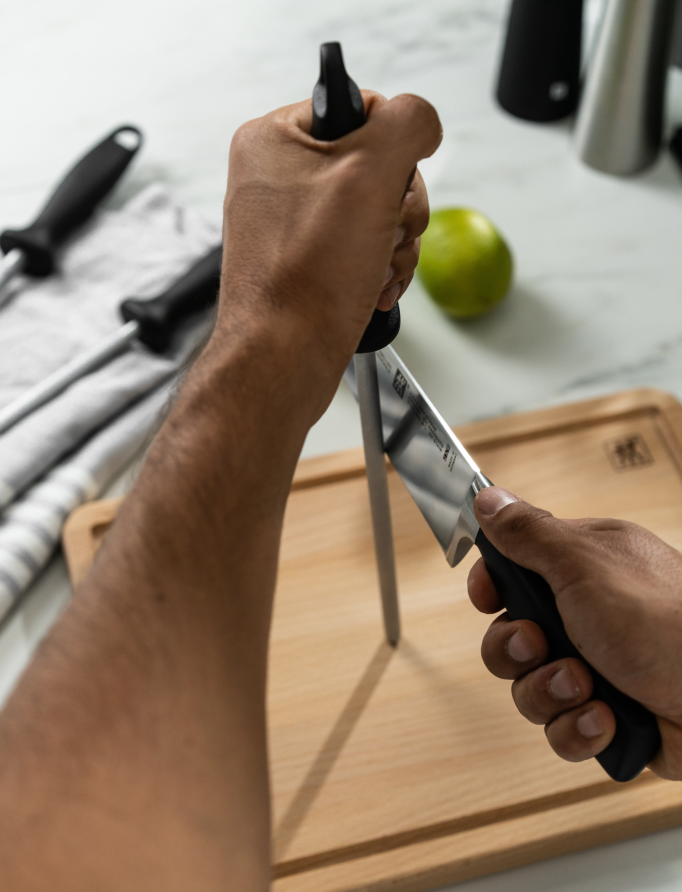 Zwilling Brynstål Metall, L:26 cm, Knives & Accessories, Silber - Knife Sharpeners Honing Steels, Homeware