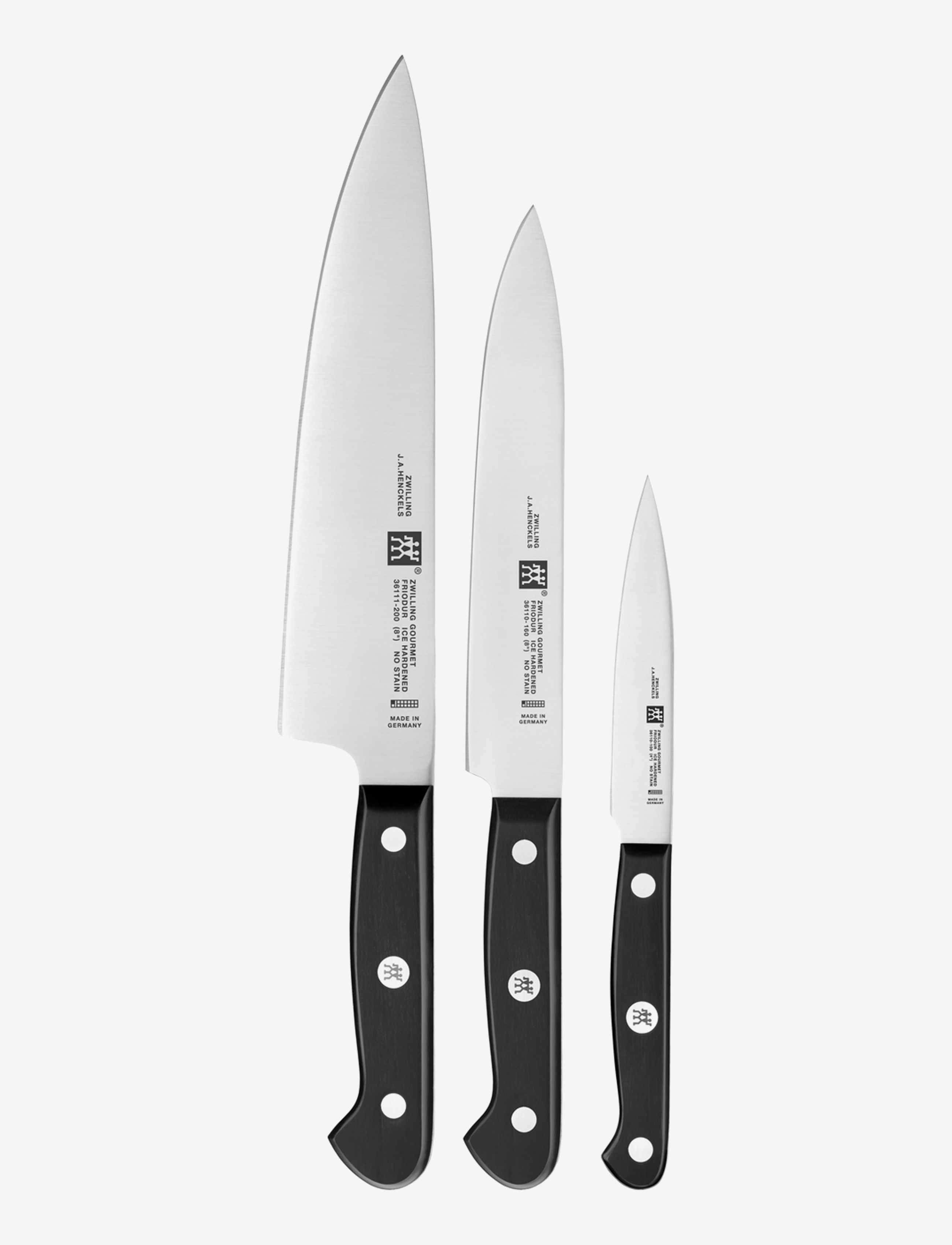 Zwilling Knife set, 3-pcs - Christmas gifts for dad - SILVER, BLACK / black