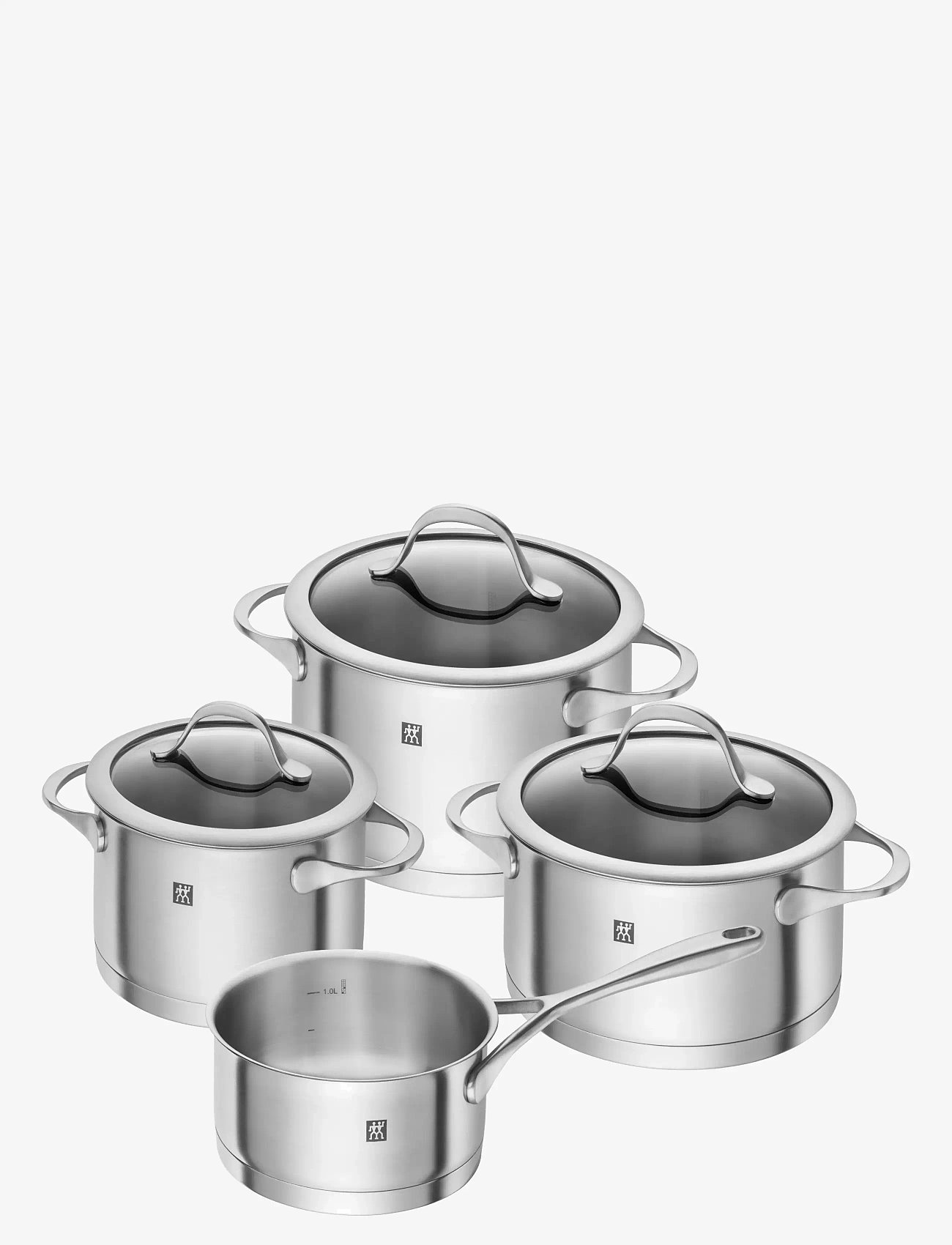 Zwilling - Grytset Essence 4-delar & 3 glaslock. - saucepan sets - silver - 1