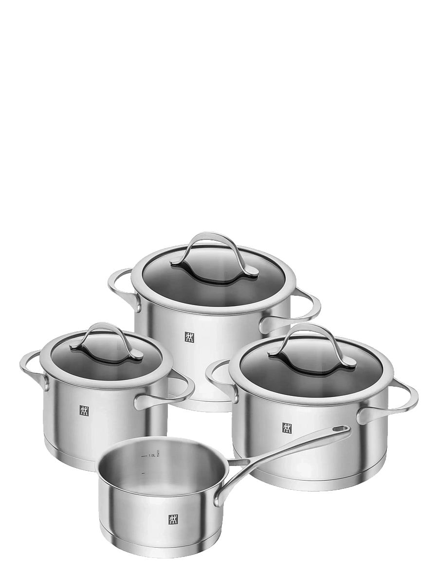 Zwilling - Grytset Essence 4-delar & 3 glaslock. - stieltopf-sets - silver - 1