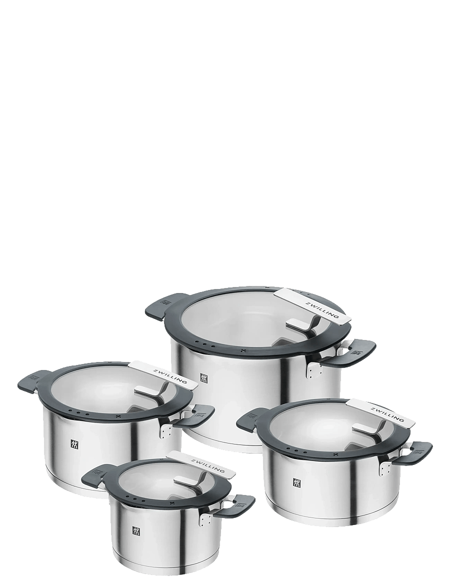 Zwilling - Grytset Simplify 4-delar & 4 glaslock - katlu komplekti - silver - 1