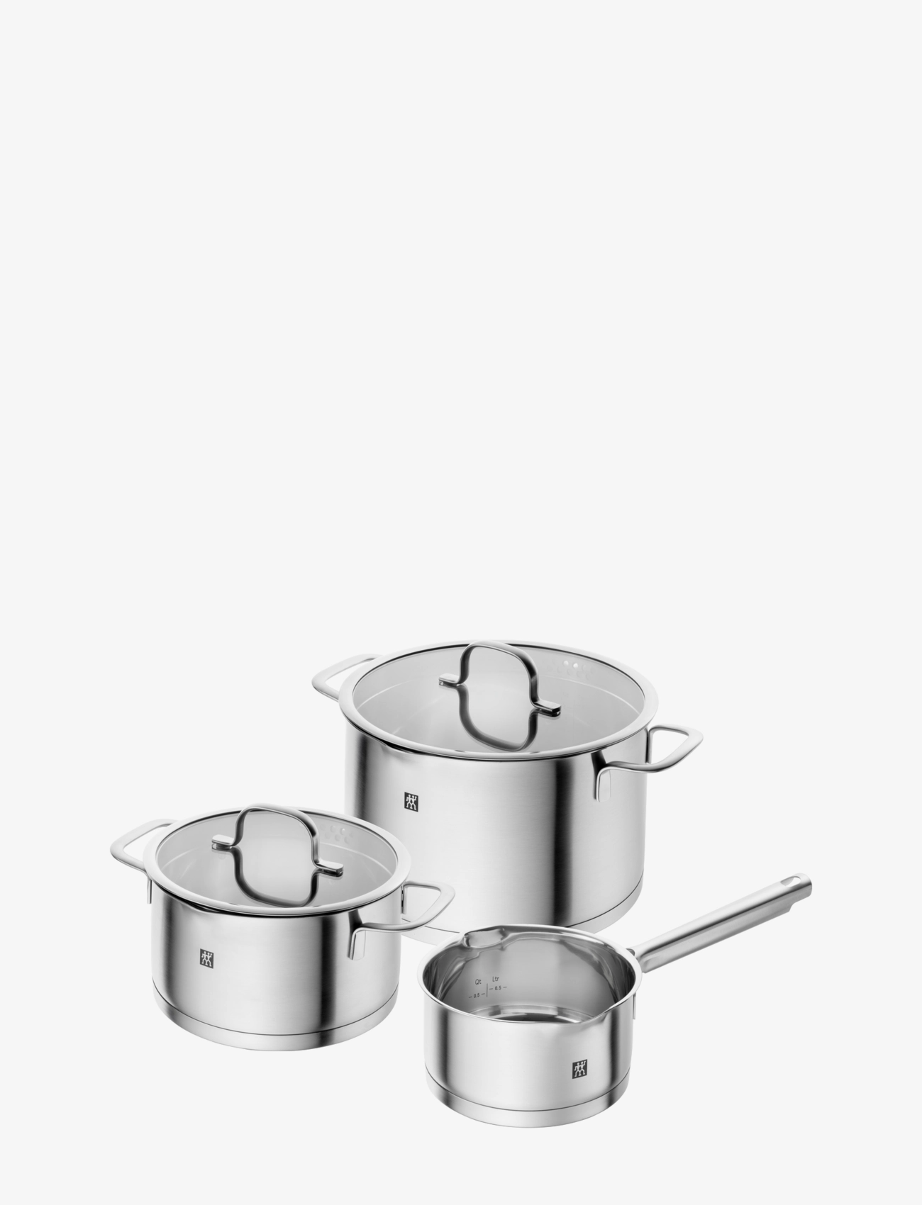 ZWILLING Grytset Trueflow 3-Delar & 2 Glaslock. Silber - One Size - Unisex