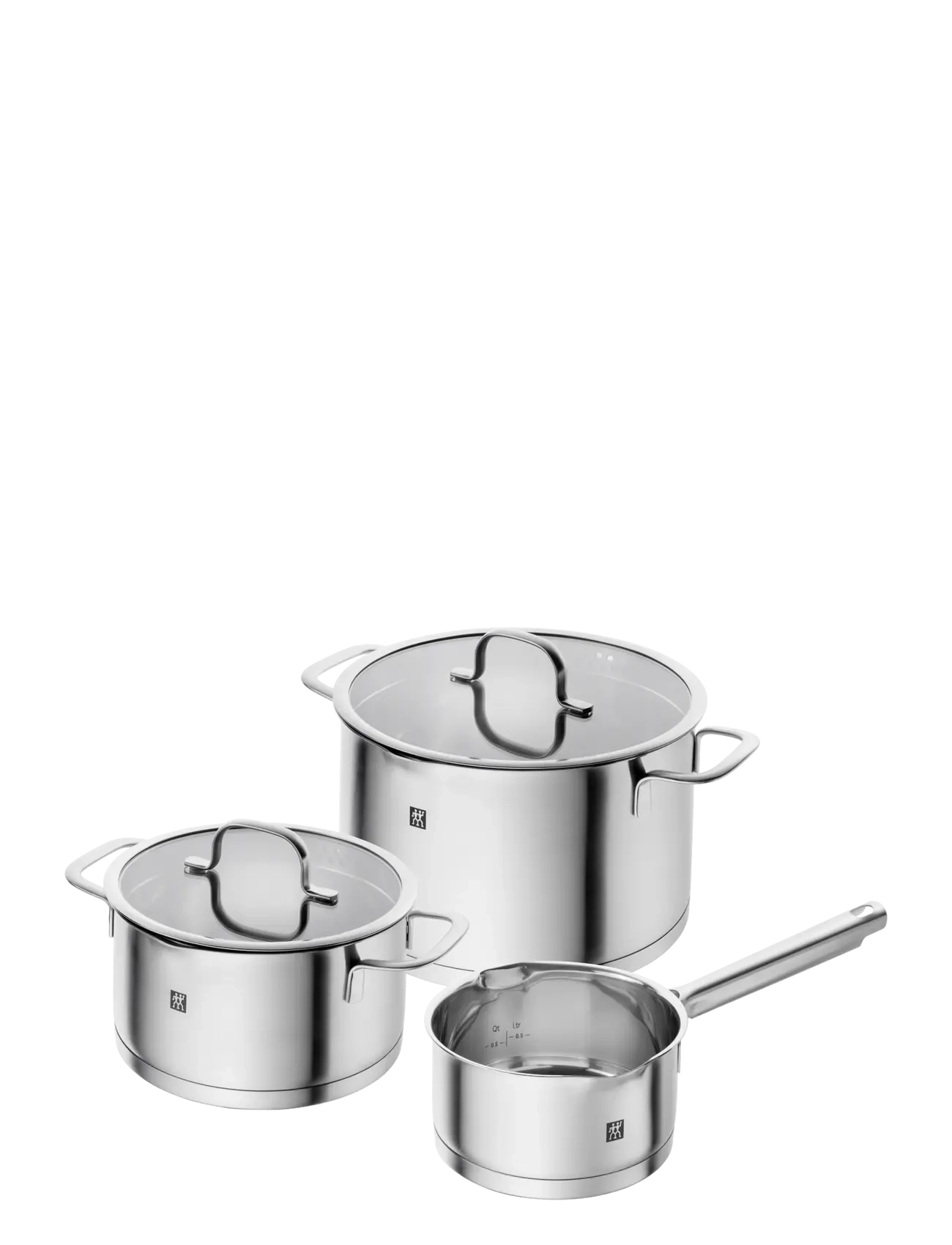 Zwilling Grytset TrueFlow 3-delar & 2 glaslock. - Kök - SILVER / silver
