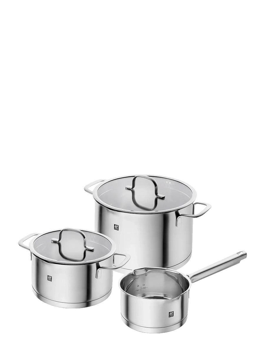 Zwilling - Grytset TrueFlow 3-delar & 2 glaslock. - stieltopf-sets - silver - 1