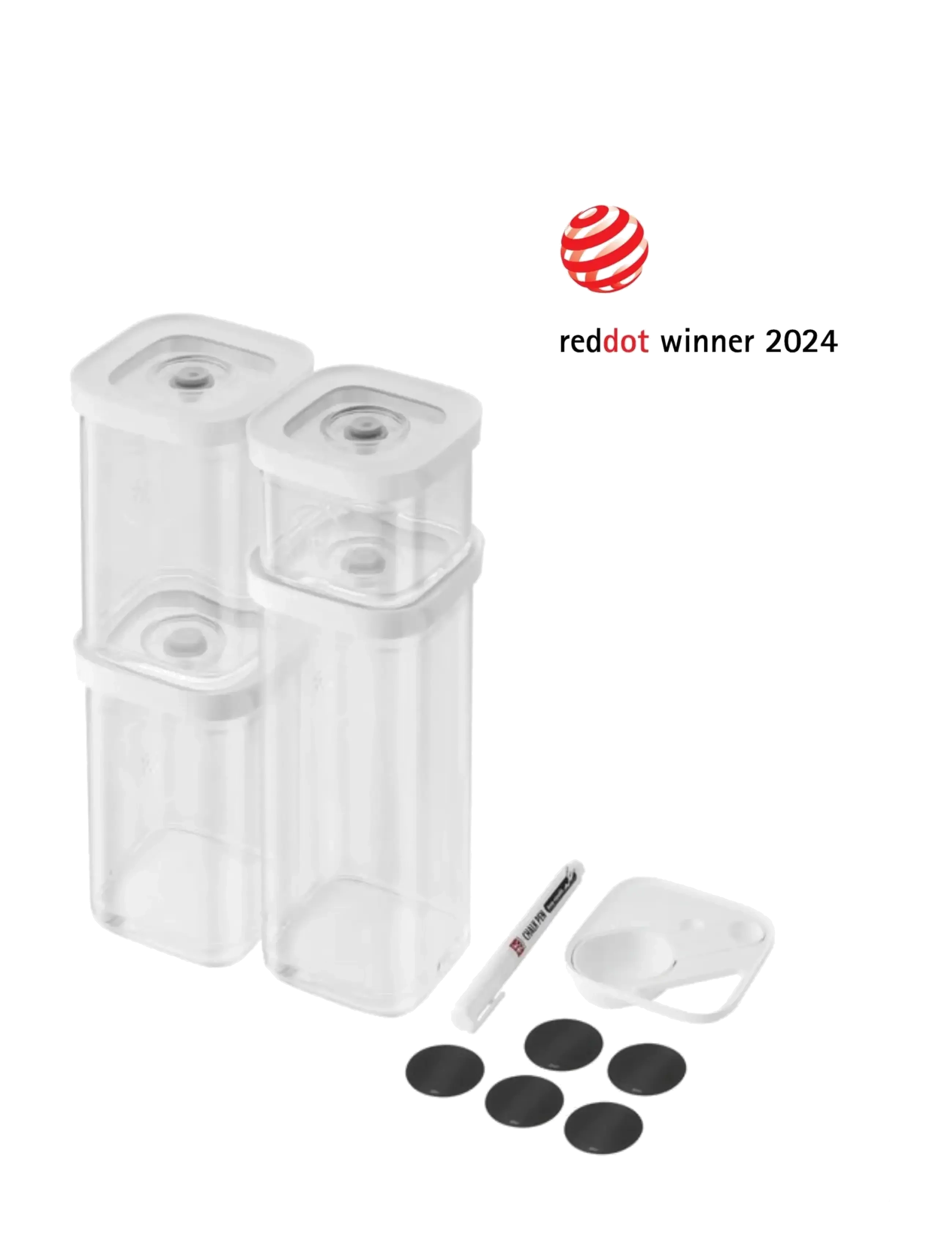 Zwilling Fresh & Save Cube Set S6 Transparent-Vit. Innehåller 1 X S Box, 2 X 2S Box, 1 X 3S Box, 1 Måttinsats, Kasse og beholder, Nude, Str: ONE SIZE