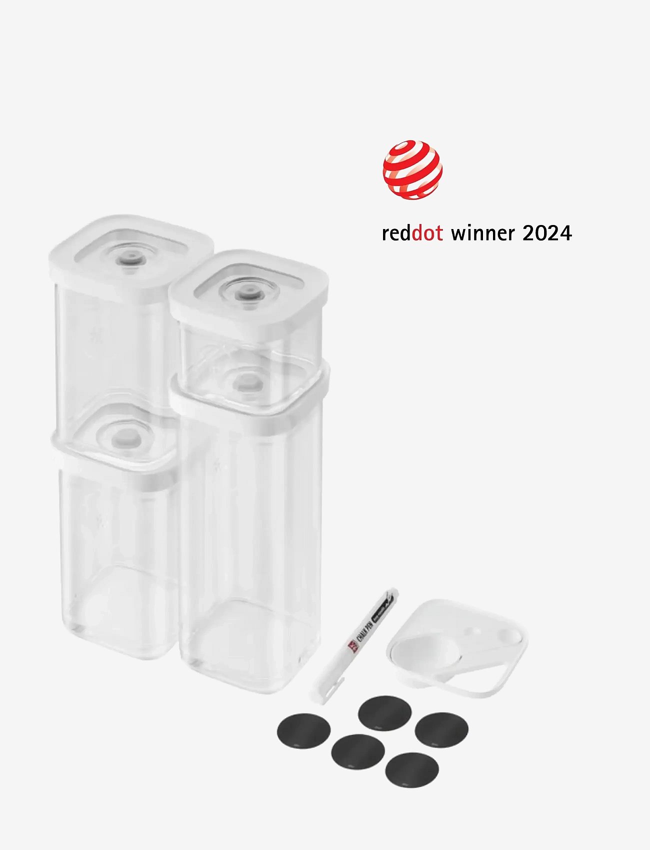 Zwilling | Fresh & Save Cube Set S6 Transparent-Vit. Innehåller 1 X S Box, 2 X 2S Box, 1 X 3S Box, 1 Måttinsats | ONE SIZE