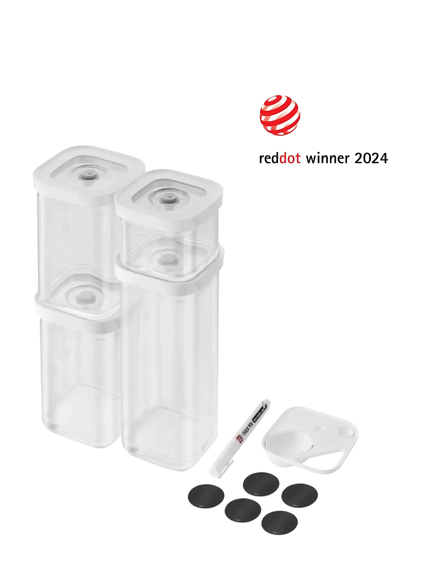 Zwilling - Fresh & Save Cube Set S6 transparent-vit. Innehåller 1 x S box, 2 x 2S box, 1 x 3S box, 1 måttinsats - stockage alimentaire - clear - 1