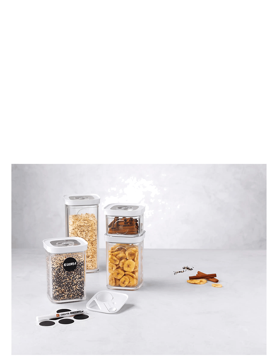 Zwilling - Fresh & Save Cube Set S6 transparent-vit. Innehåller 1 x S box, 2 x 2S box, 1 x 3S box, 1 måttinsats - stockage alimentaire - clear - 2