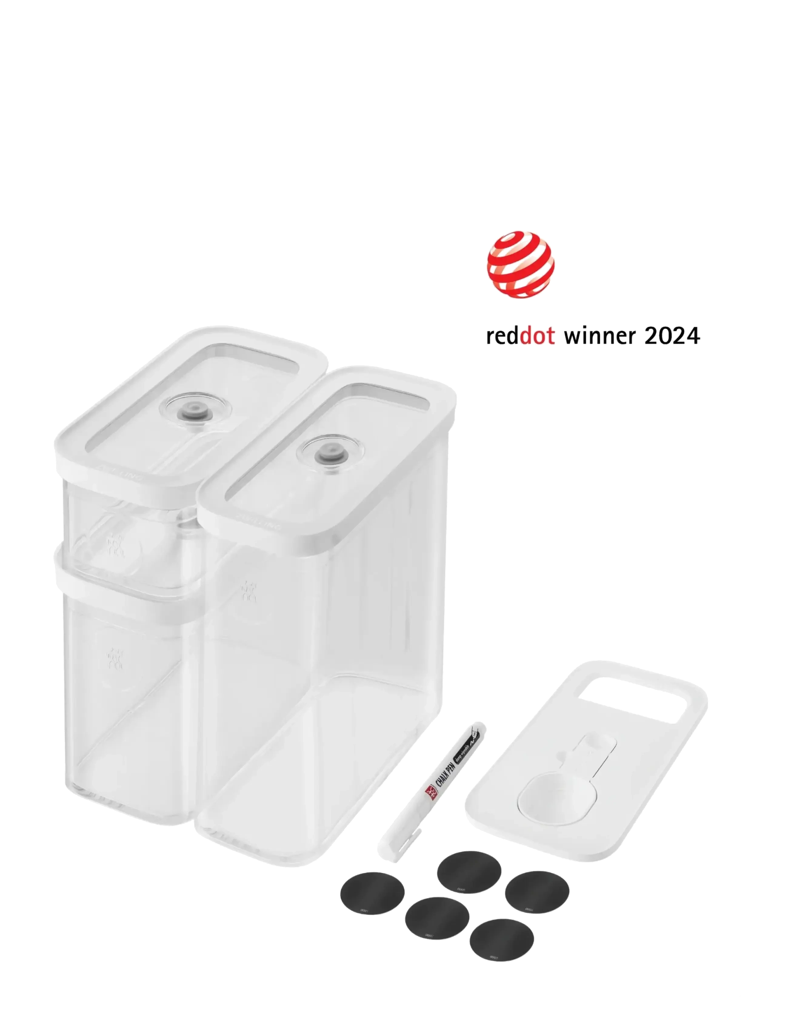 Zwilling Fresh & Save Cube Set M5 Transparent-Vit., Kasse og beholder, Hvid, Str: ONE SIZE