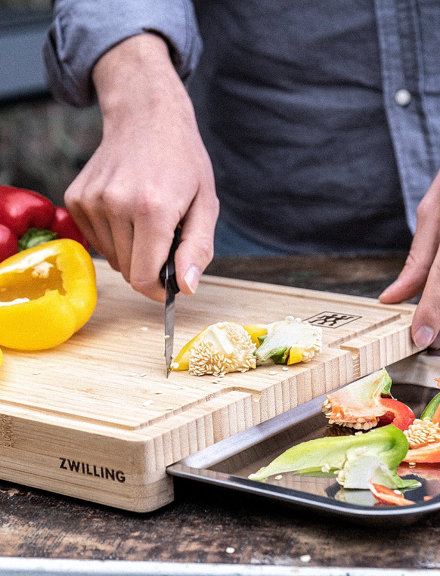 Zwilling - BBQ+ Bamboo cutting board with tray, 39 x 30 cm - brown - 5