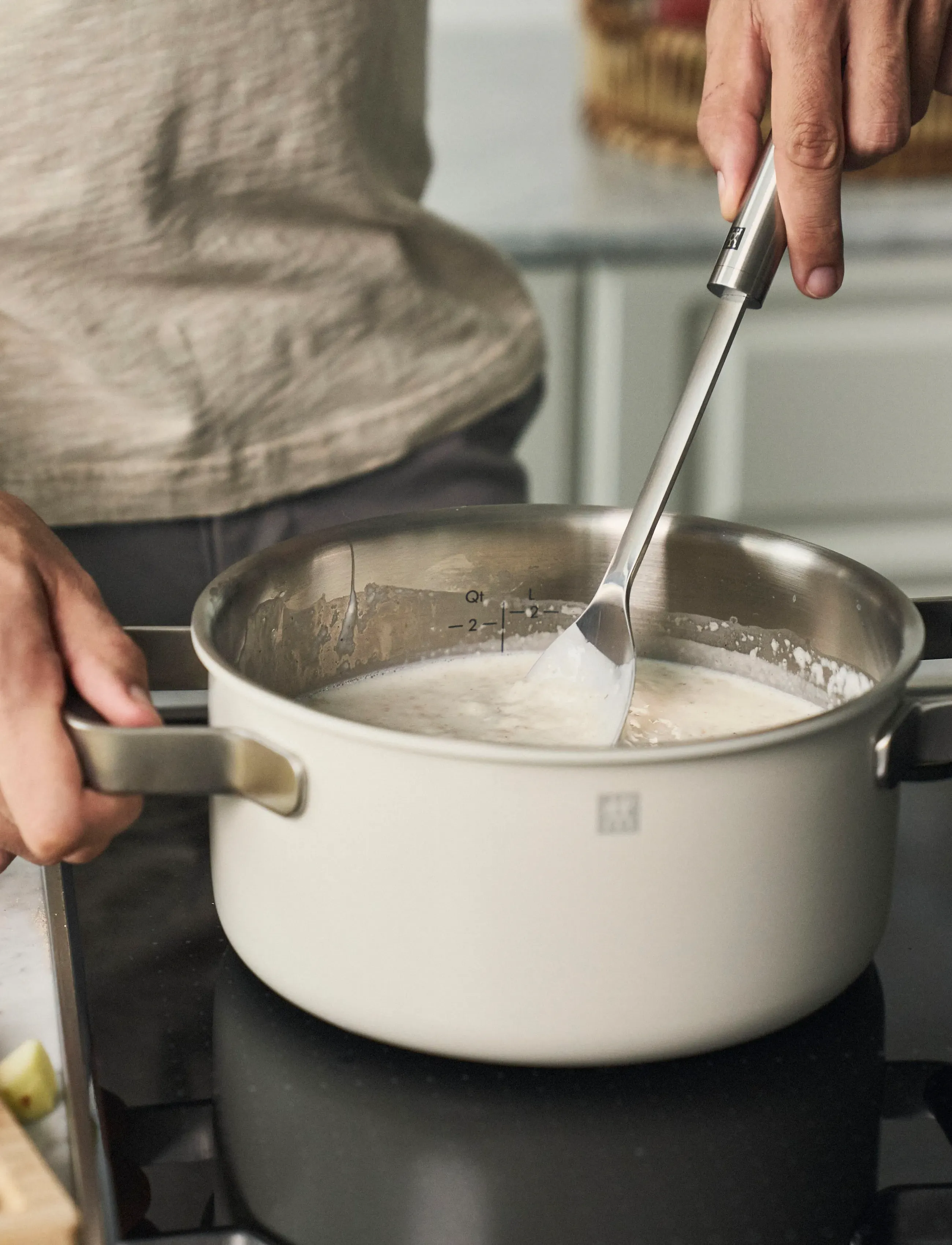 Zwilling Grytset Pure 3 Delar + 2 Lock, Elfenbens Vit., One Size, Pots & Pans, Creme - Saucepan Sets, Homeware