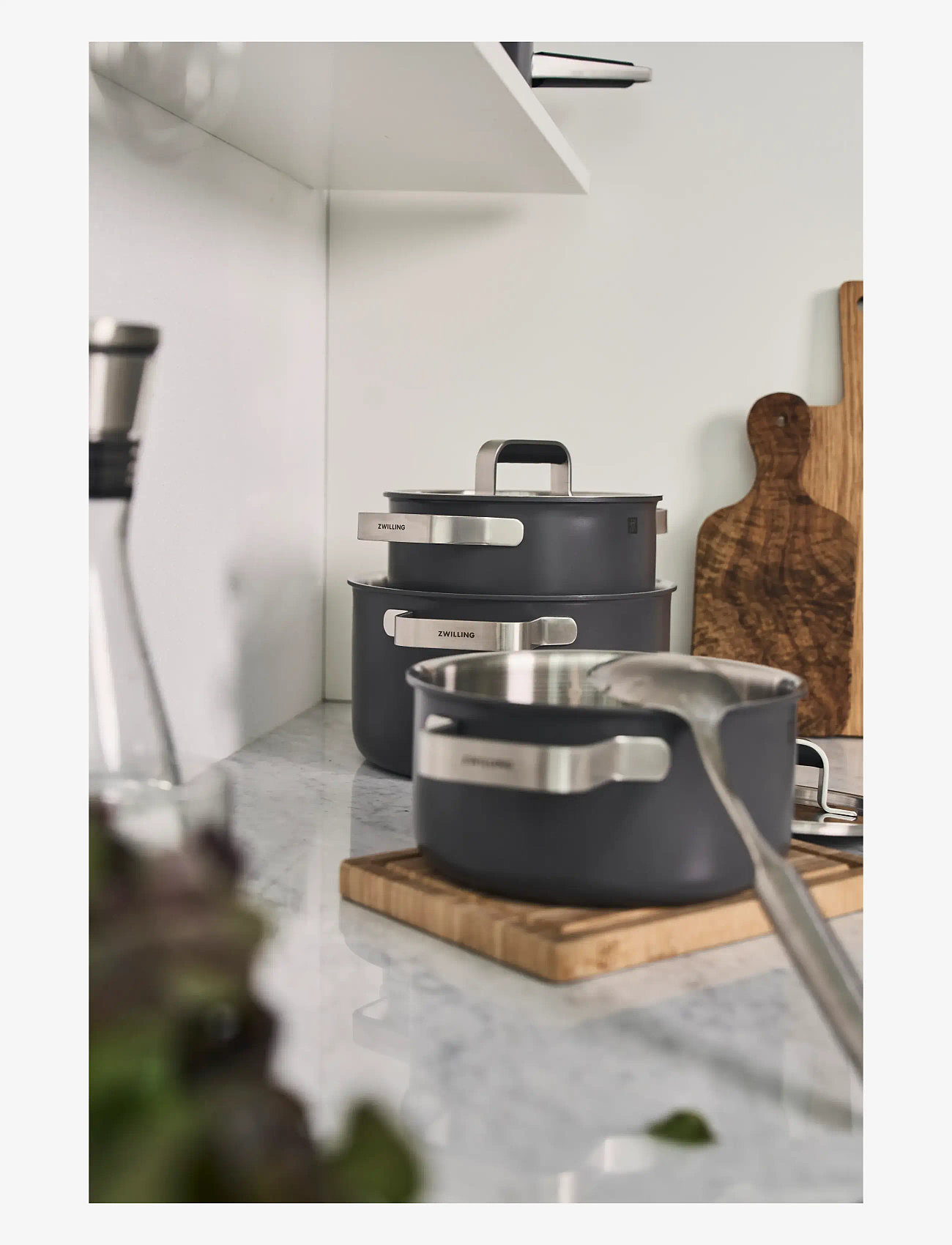 Zwilling - Grytset Pure 3 delar + 2 lock, grå - saucepan sets - grey - 2