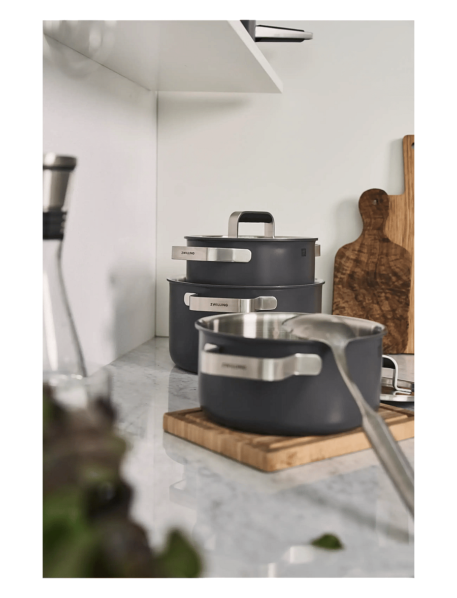 Zwilling - Grytset Pure 3 delar + 2 lock, grå - stieltopf-sets - grey - 2