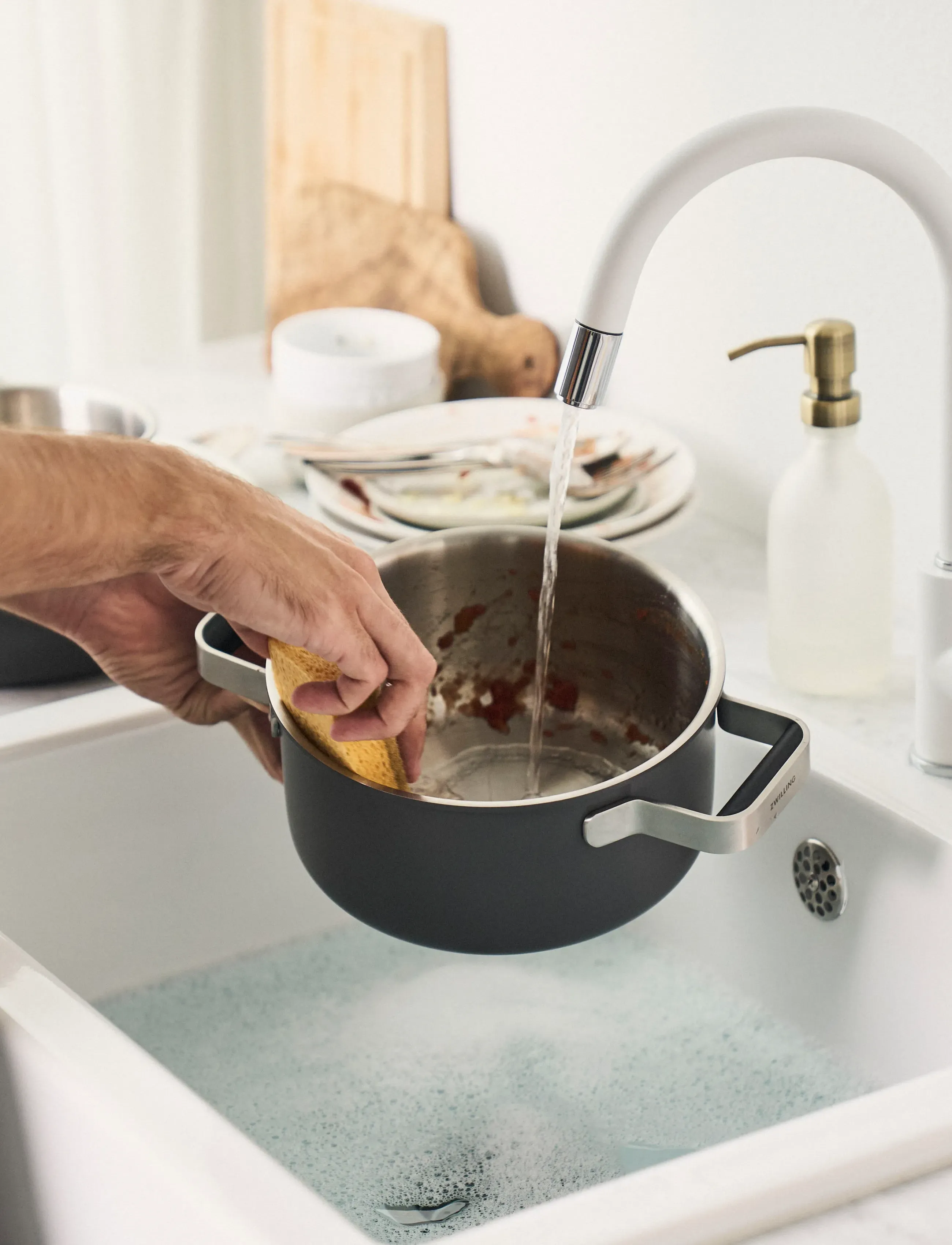 Zwilling - Grytset Pure 3 delar + 2 lock, grå - pottasett - grey - 3