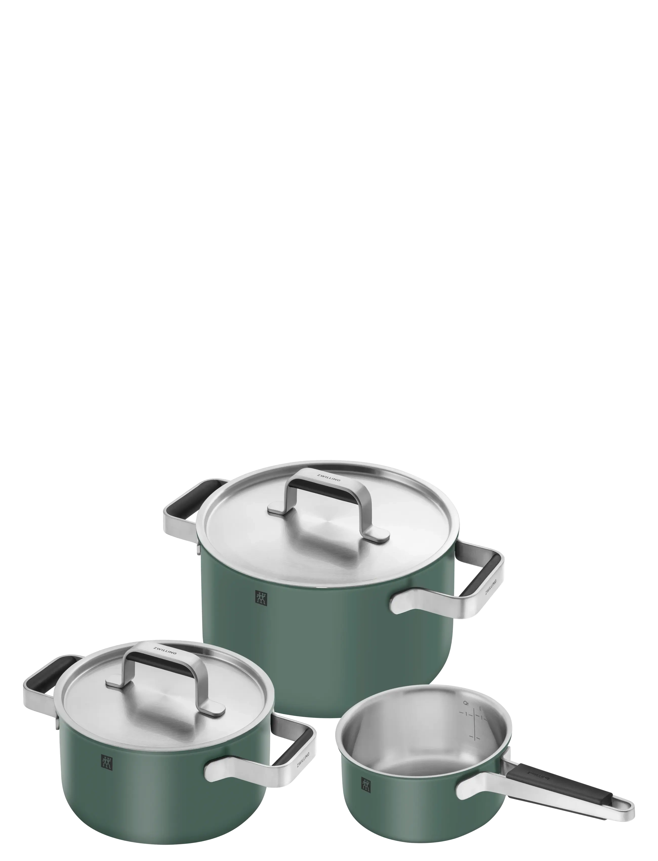 ZWILLING Grytset Pure 3 Delar + 2 Lock, Grön Grün - One Size - Unisex