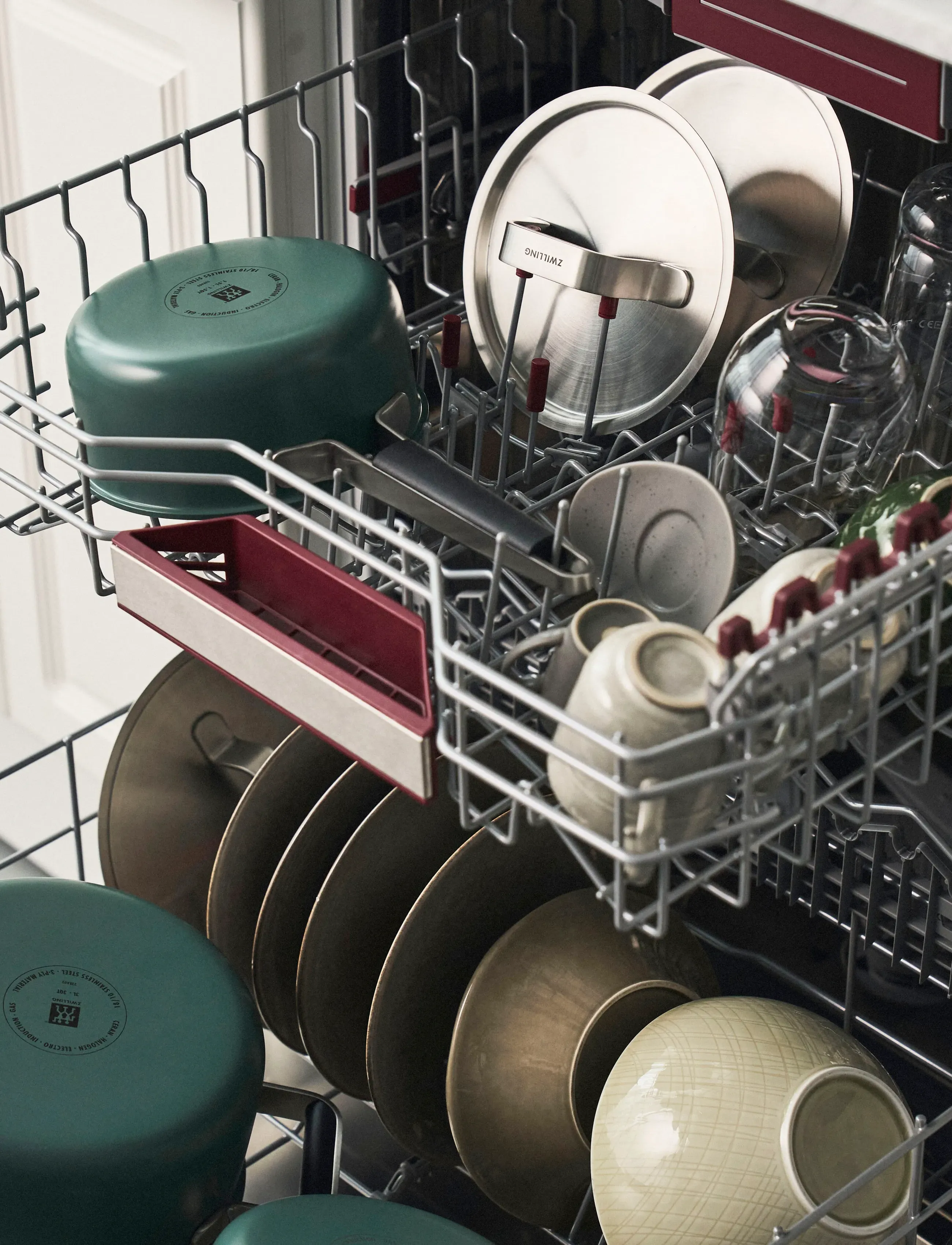 Zwilling - Grytset Pure 3 delar + 2 lock, grön - støbejernsgryde - green - 3