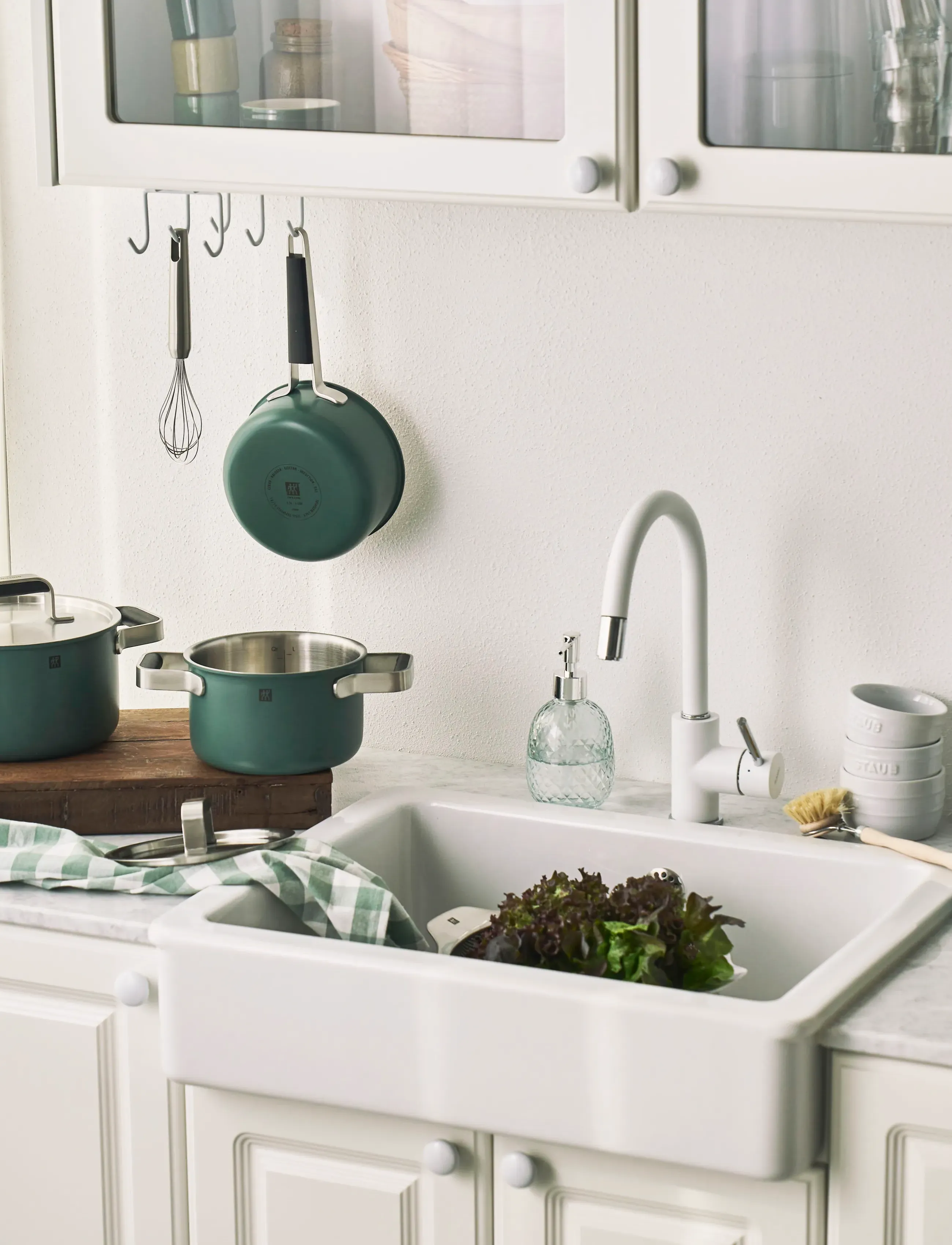 Zwilling - Grytset Pure 3 delar + 2 lock, grön - støbejernsgryde - green - 4