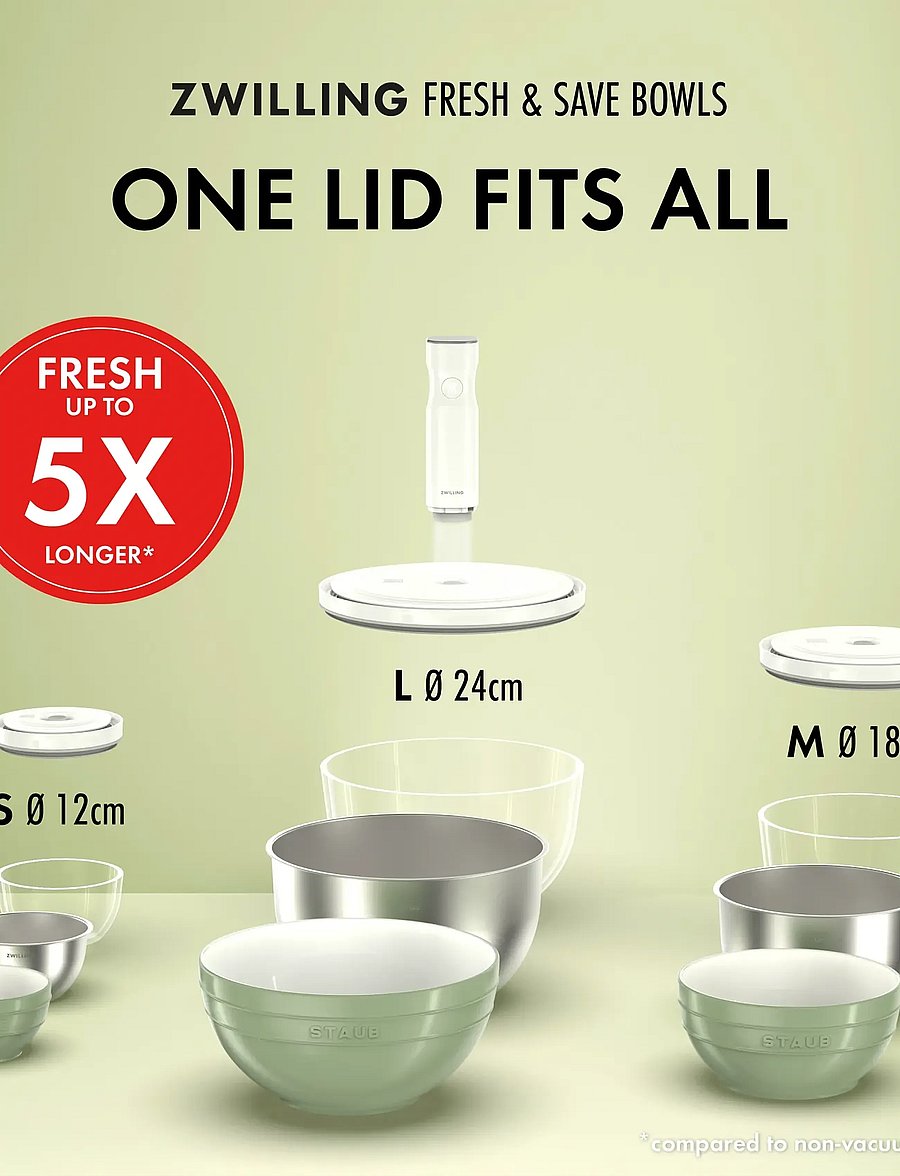 Zwilling - Fresh & Save Vakuumskål glas L 26 cm, 4 L - säilituspurgid - clear - 5