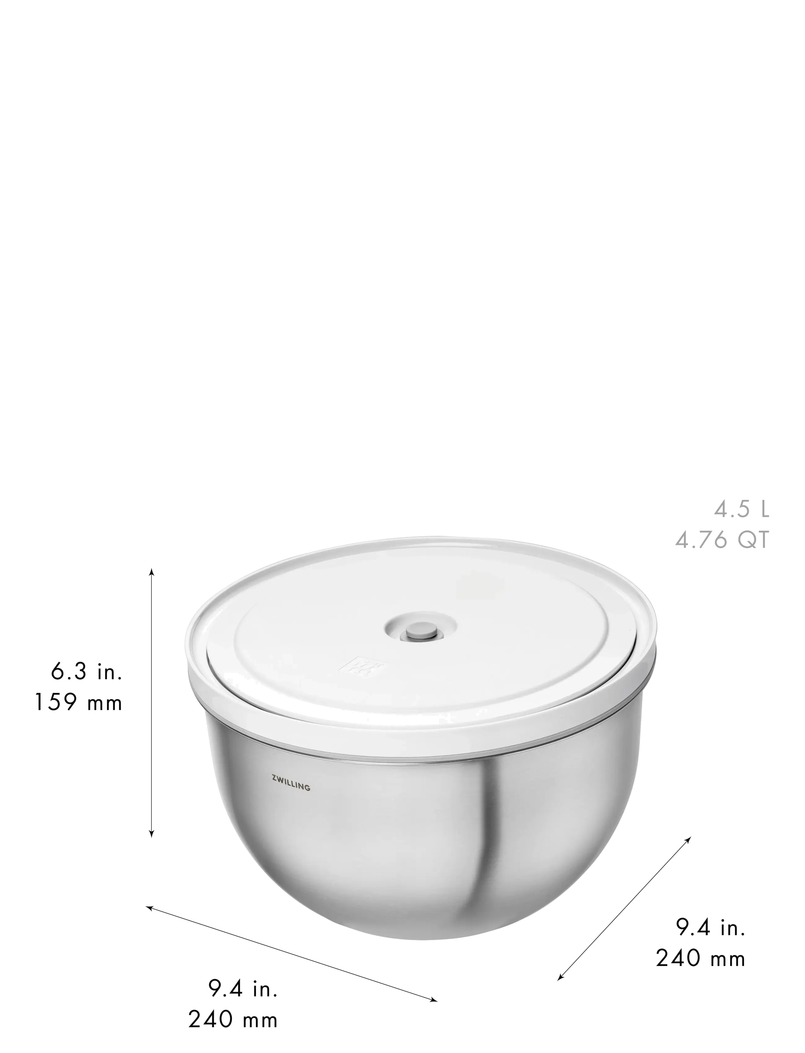 Zwilling - Fresh & Save Bowls, Vacuum bowl-L - mad opbevaring - grey - 5