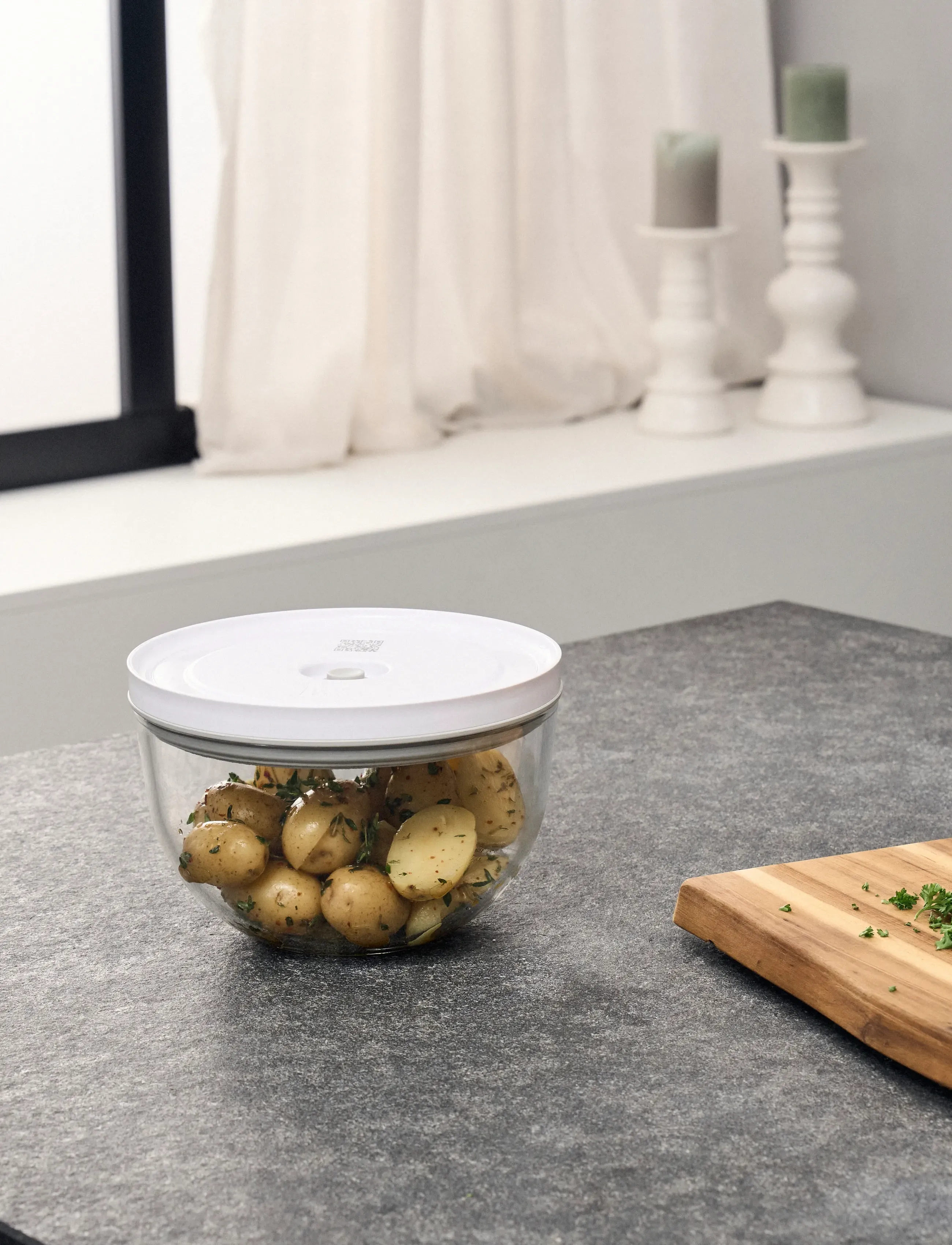 Zwilling - Fresh & Save Vakuumlock till skål M 18 cm, Vit - keittiöpurkit - white - 5