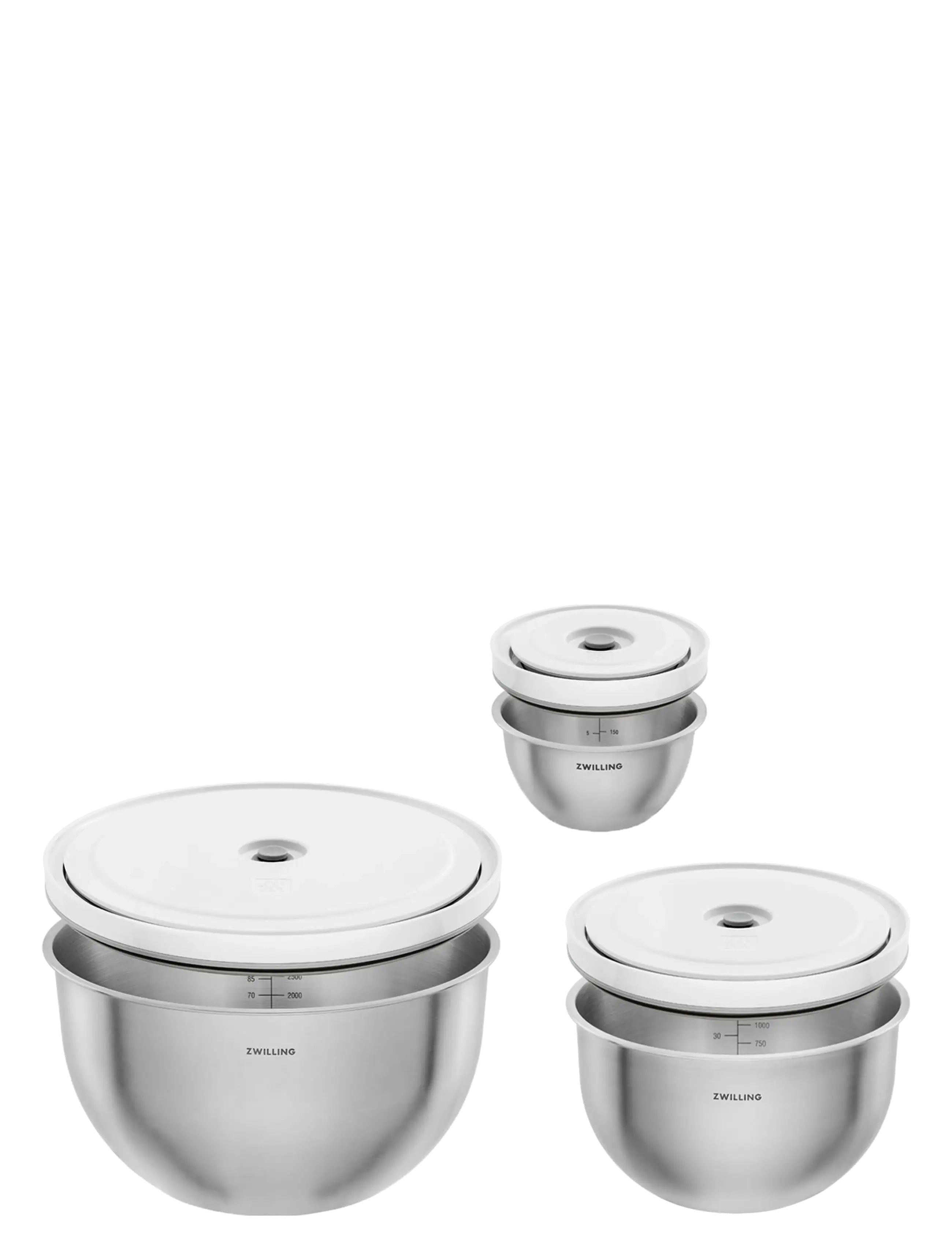 Zwilling Fresh & Save Bowl, Vacuum bowl set S/M/L / 6-pieces - Zwilling - GREY / grey