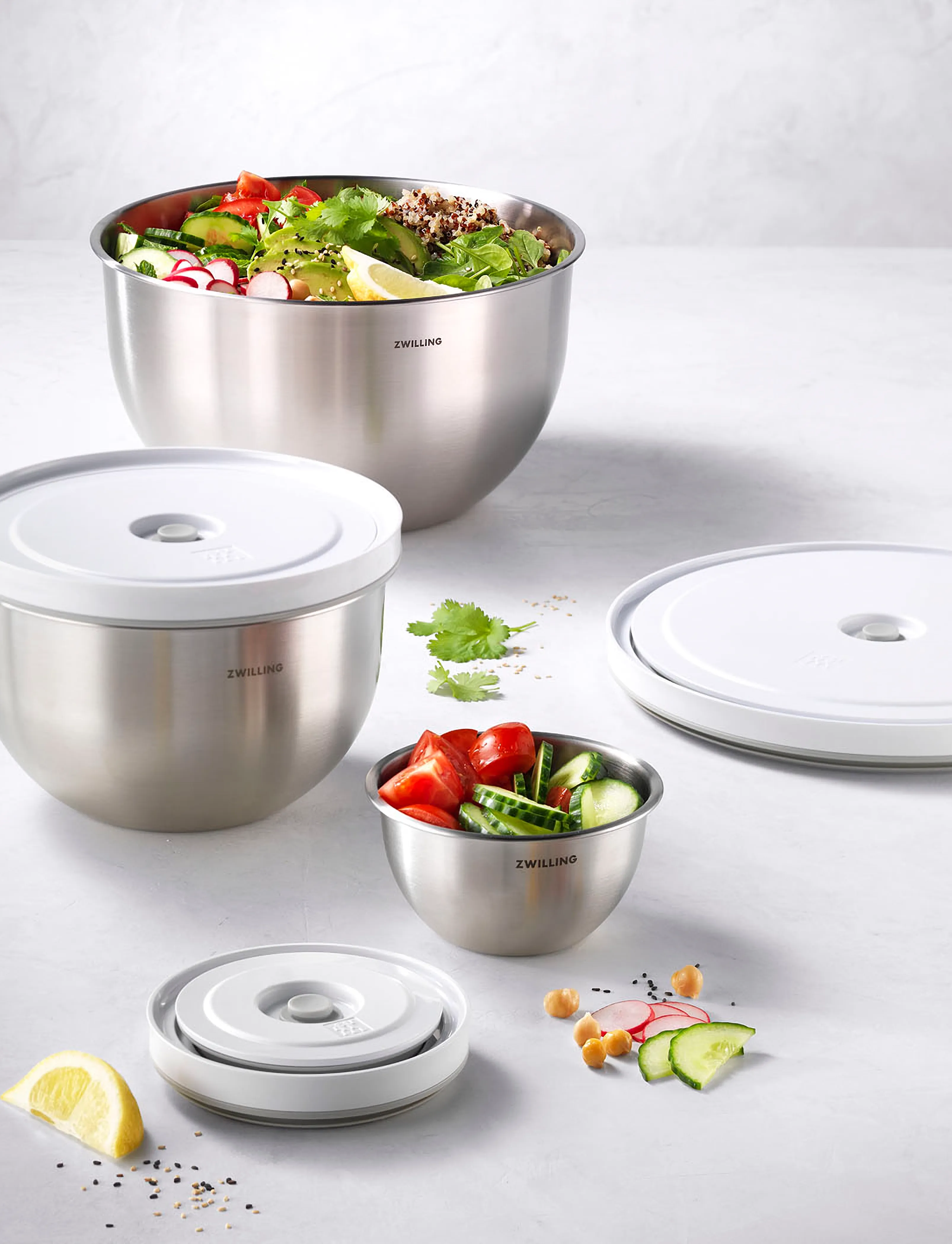 Zwilling - Fresh & Save Bowl, Vacuum bowl set S/M/L / 6-pieces - vacuumpakkere - grey - 0
