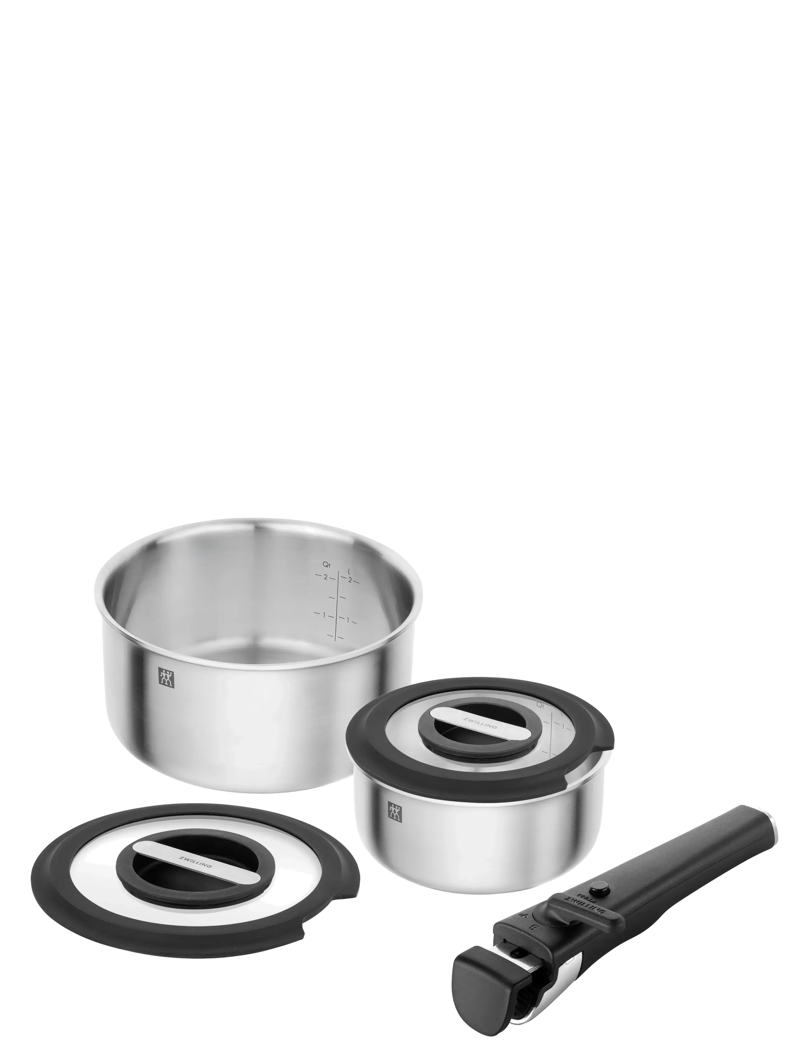 Zwilling Pot set, Unlock, 5-pieces - Grydesæt & Kasserollesæt - SILVER / silver