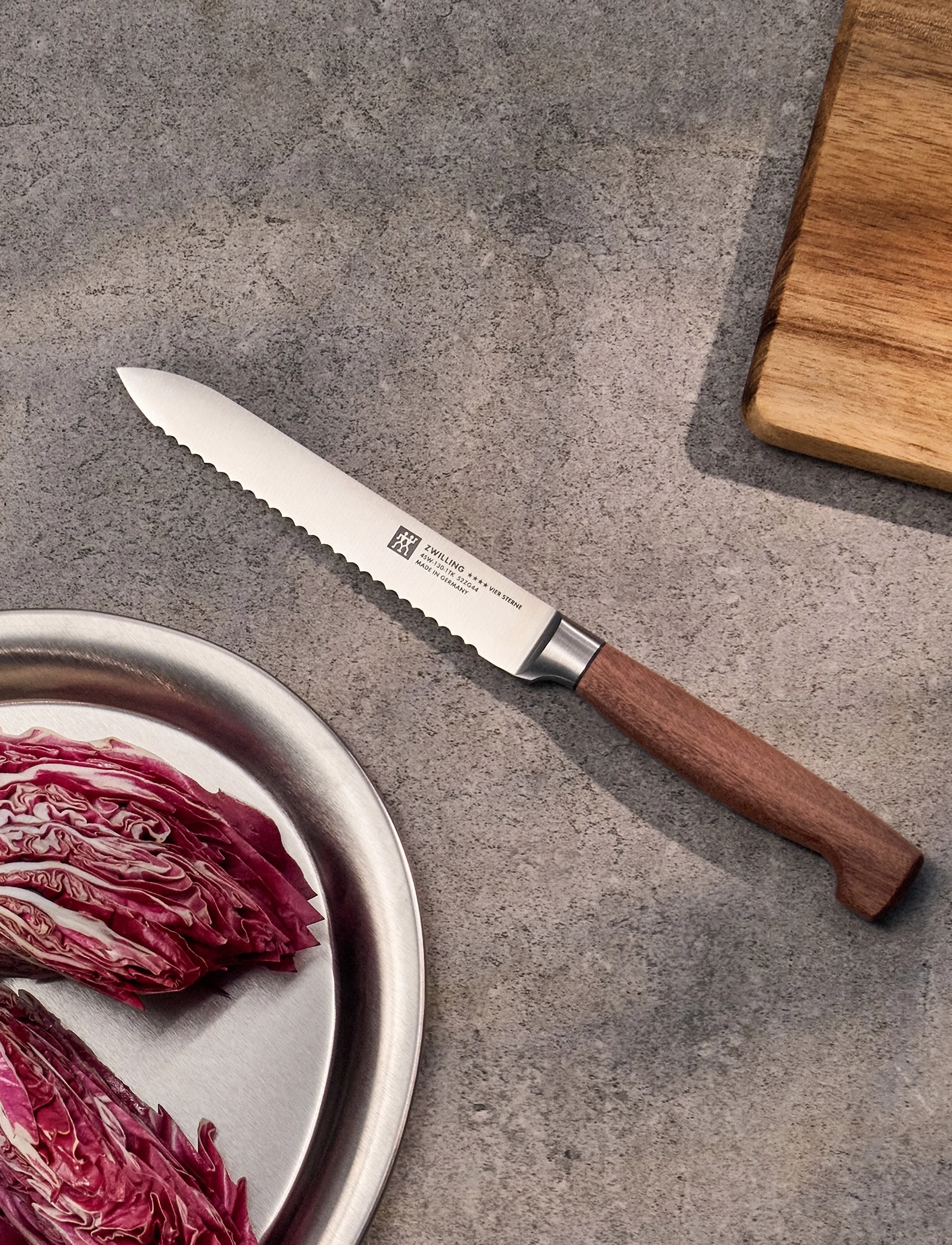 Zwilling - Utility knife, VIER STERNE Wood, 13 cm - skrælleknive - brown - 0