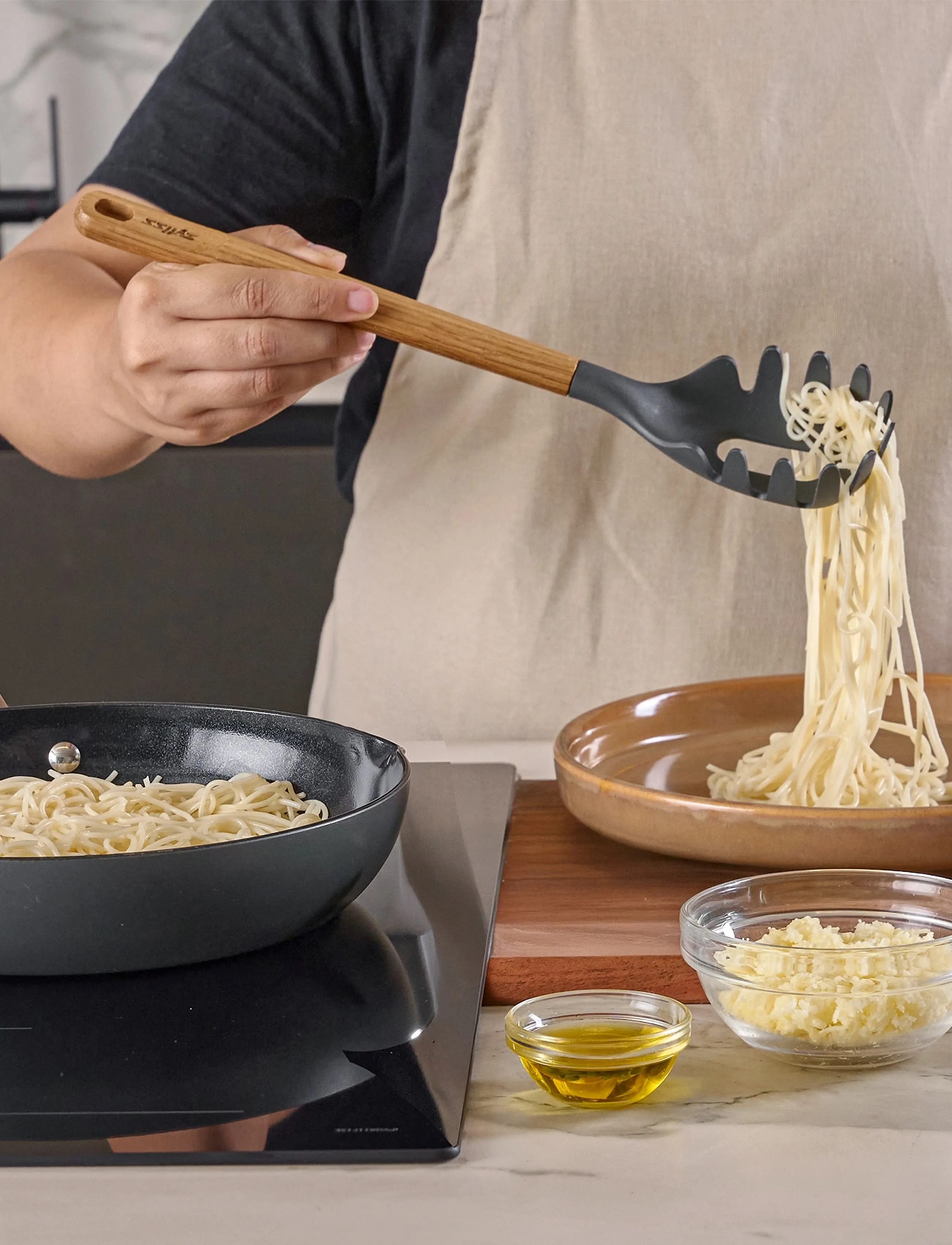 Zyliss - Spaghetti spoon OAK Beluga ZYLISS® - suppeskeer & skeer - grey - wood - 4