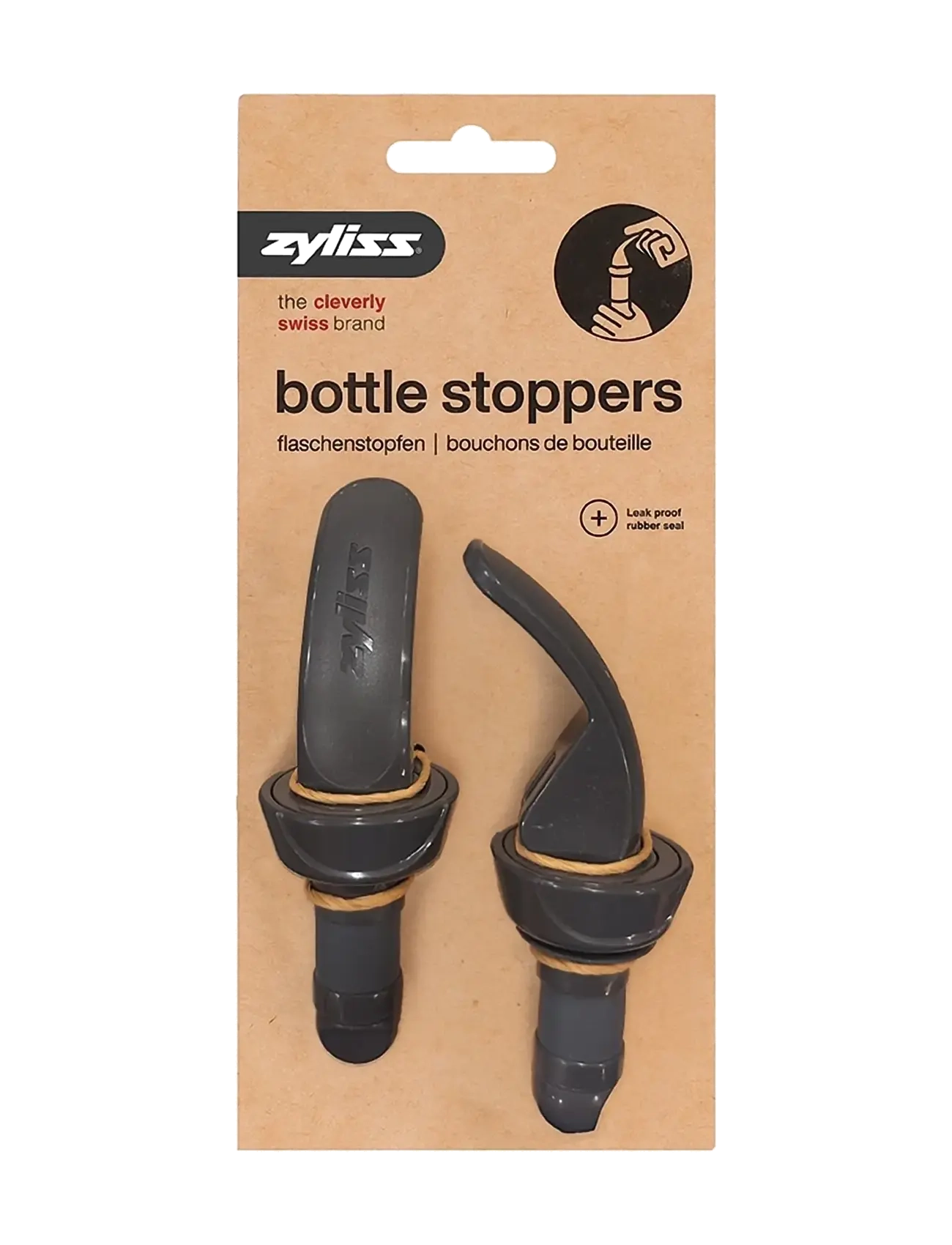 Zyliss - Easy Seal Bottle stoppers set/2 ZYLISS® - oplukkere & vinpropper - dark gray - 2